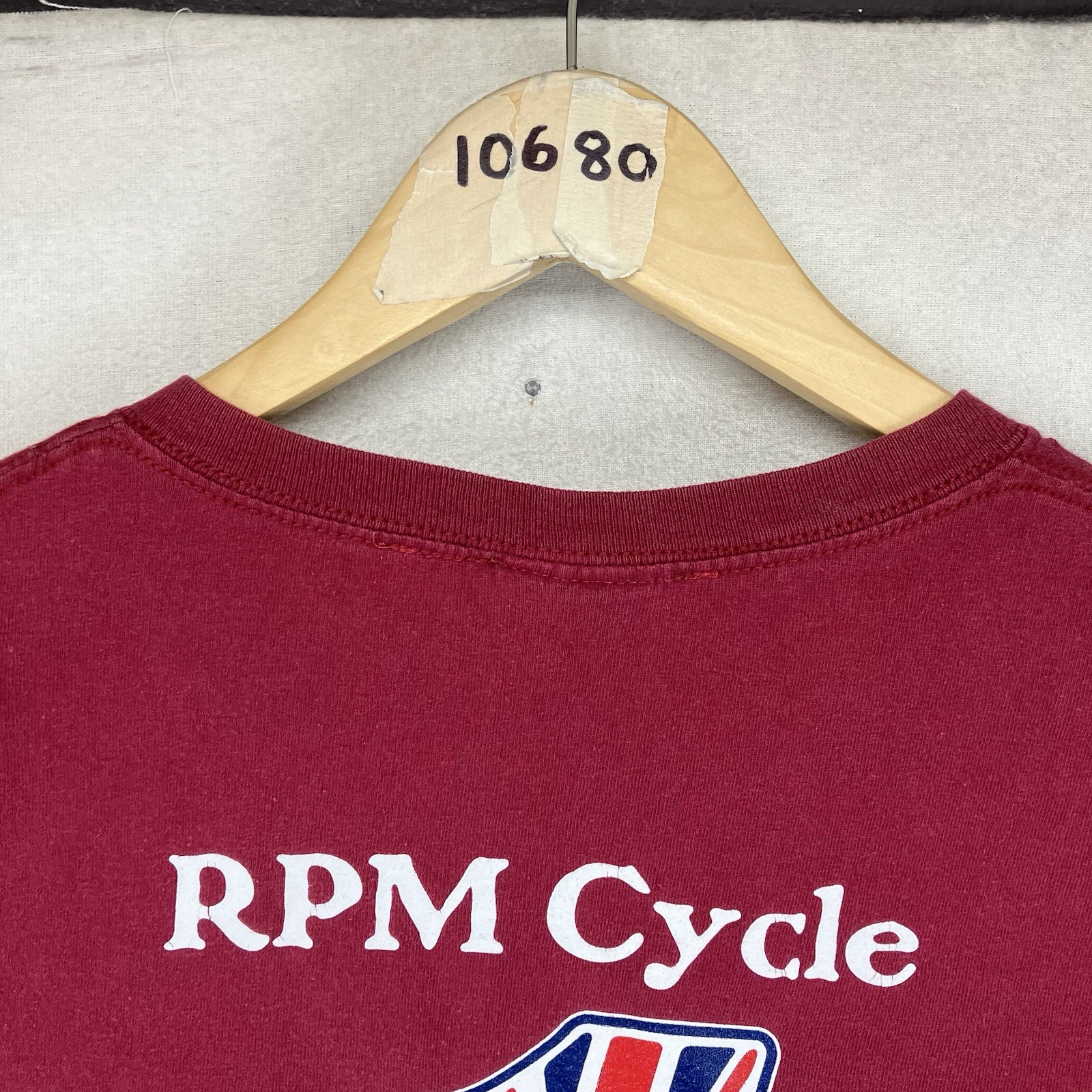 VTG 90s Triumph Motorcycles MENS LARGE Burgundy Spellout Dallas Texas RPM *wear*