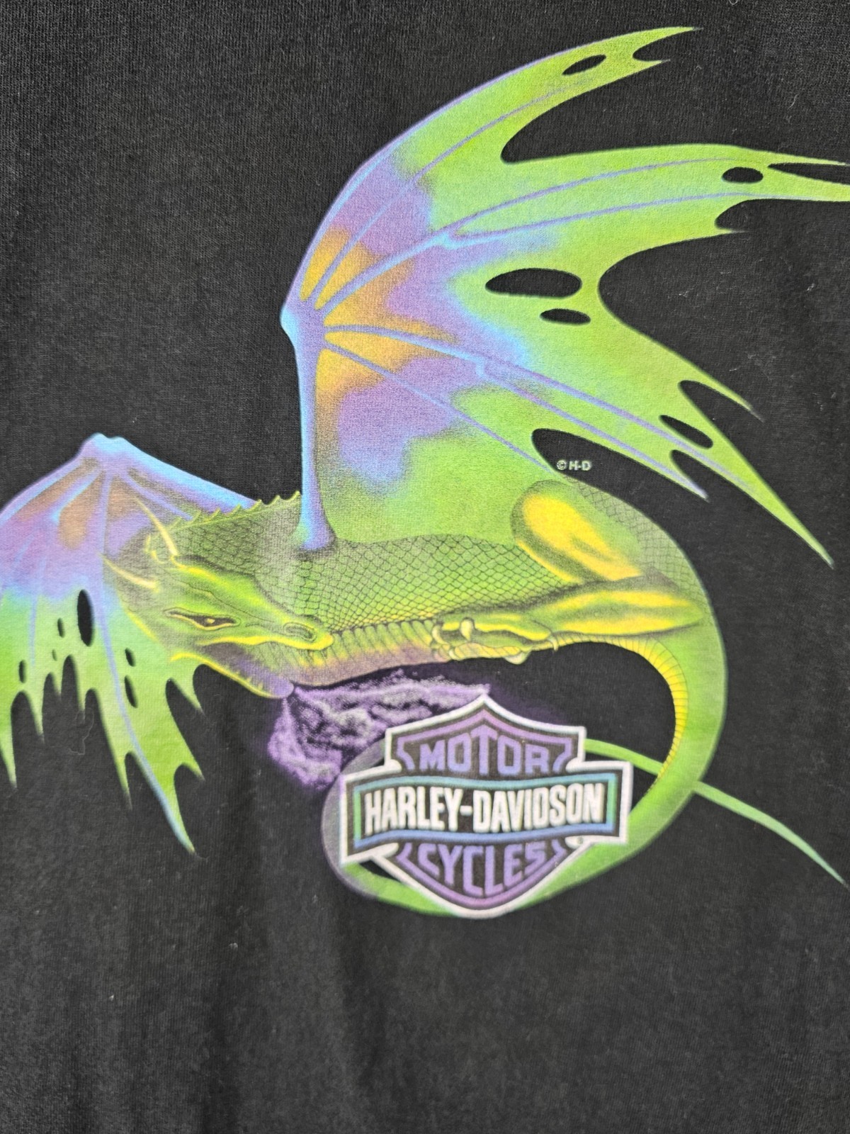 Harley Davidson Sleeveless Green Purple Dragon Shirt Cancun Mexico Mens XL