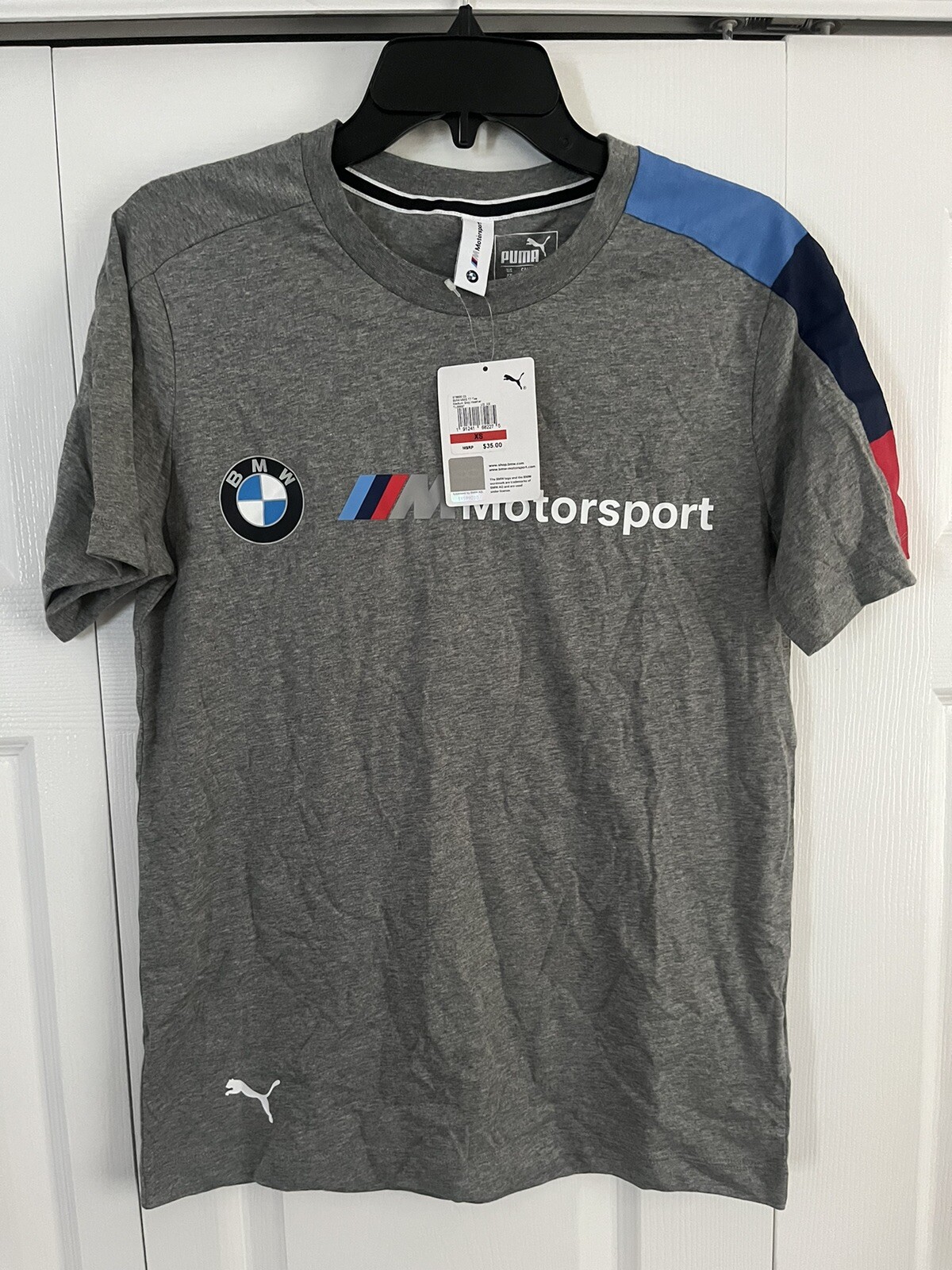 Puma BMW MMS Motorsport T-Shirt Grey Mens Size XS Extra Small