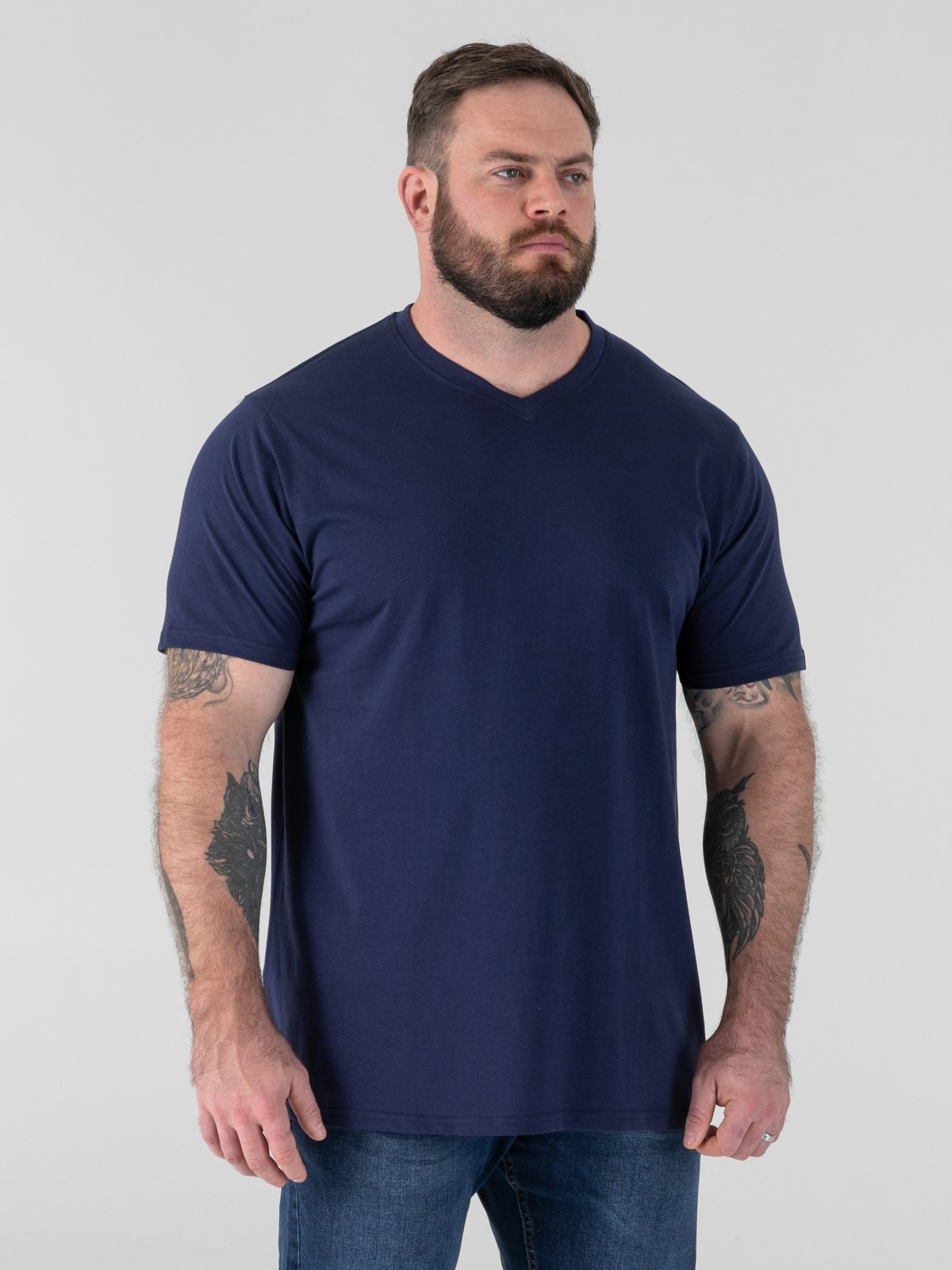 D555 DUKE MENS V NECK T-SHIRT TEE SHIRT PREMIUM COMBED COTTON M-XXL IN 9 COLORS