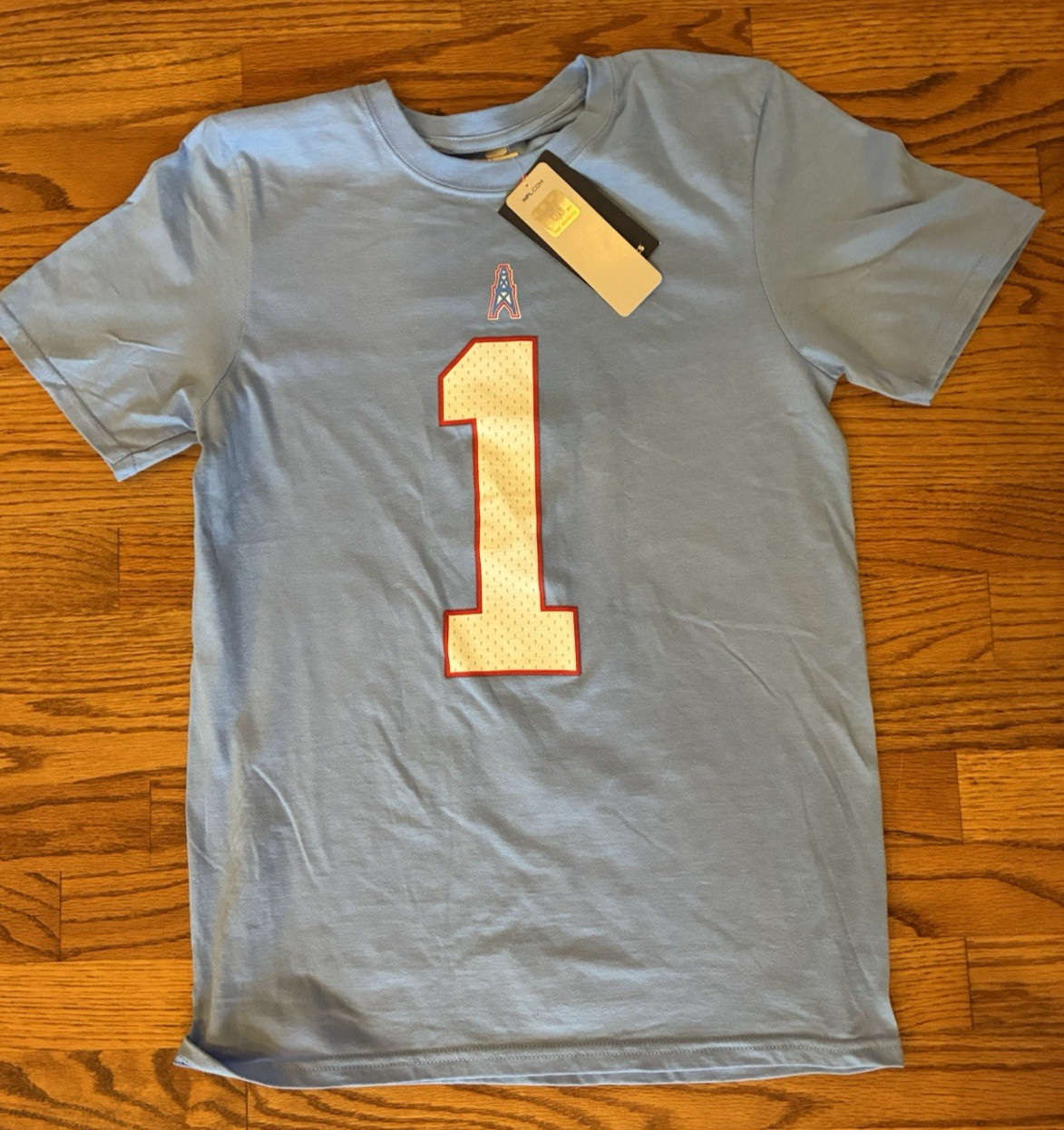 FanaWarren Moon #1 Houston Oilers Jersey T-Shirt – Front & Back Fanatics NFL HTF