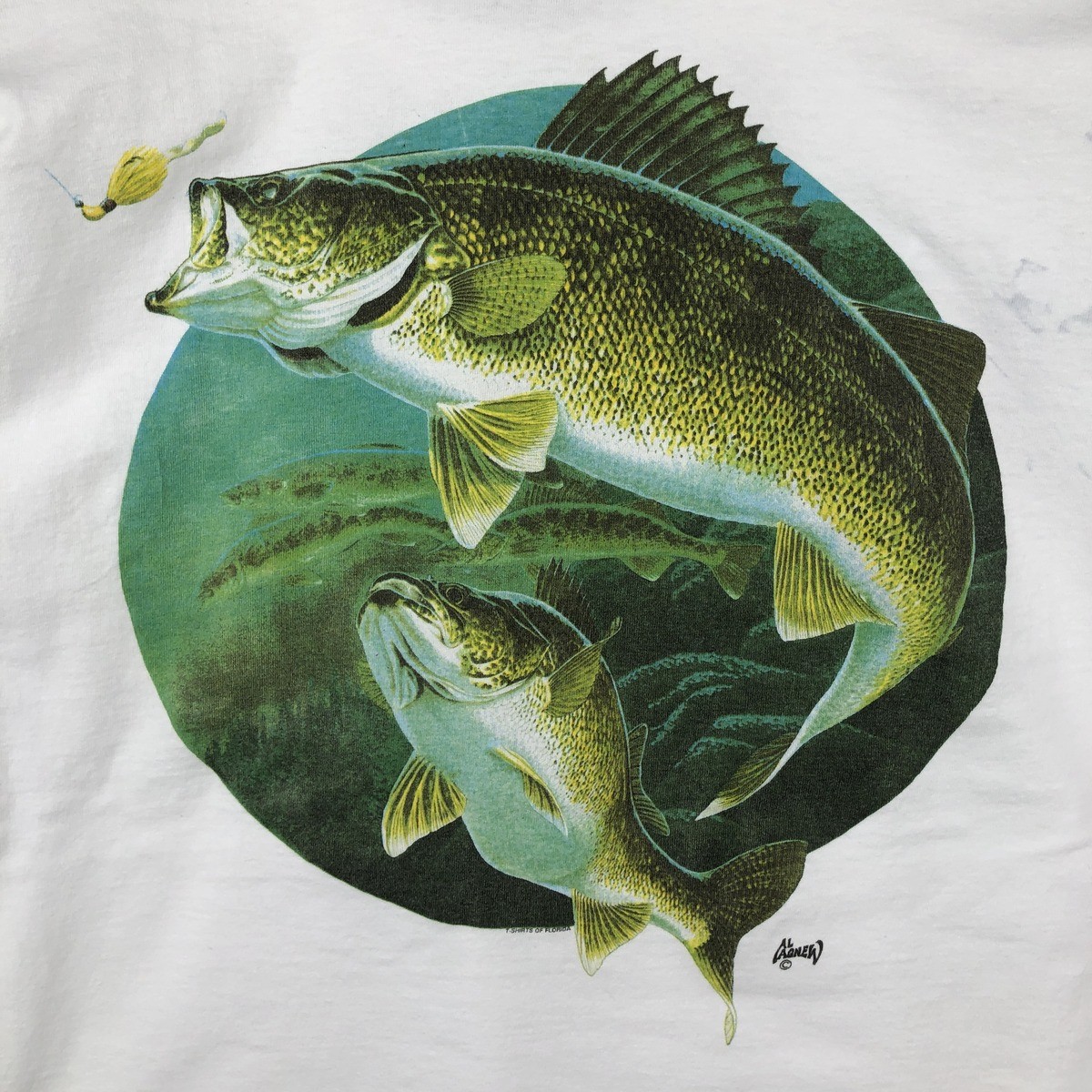 Used 90’S TSFORIGINALS fish print animal t-shirt made in USA men’s size XXL …
