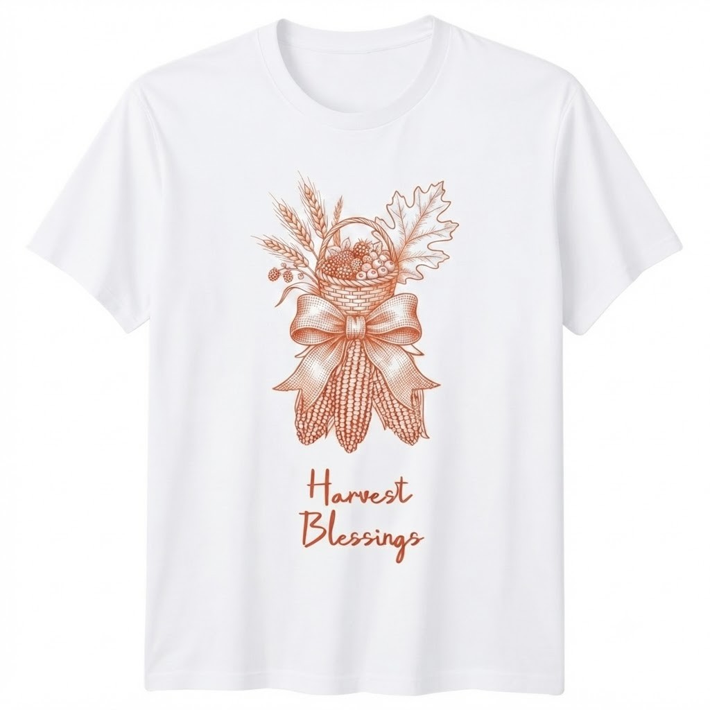 Harvest Blessings Thanksgiving Cornucopia Autumnal T-shirt