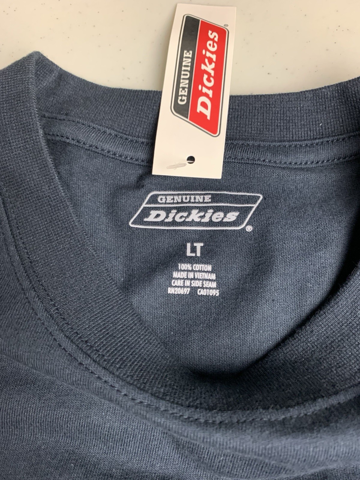 New Dickies Cool and Dry Pocket Work Shirt Navy Blue GS407DN Mens Large Tall NWT