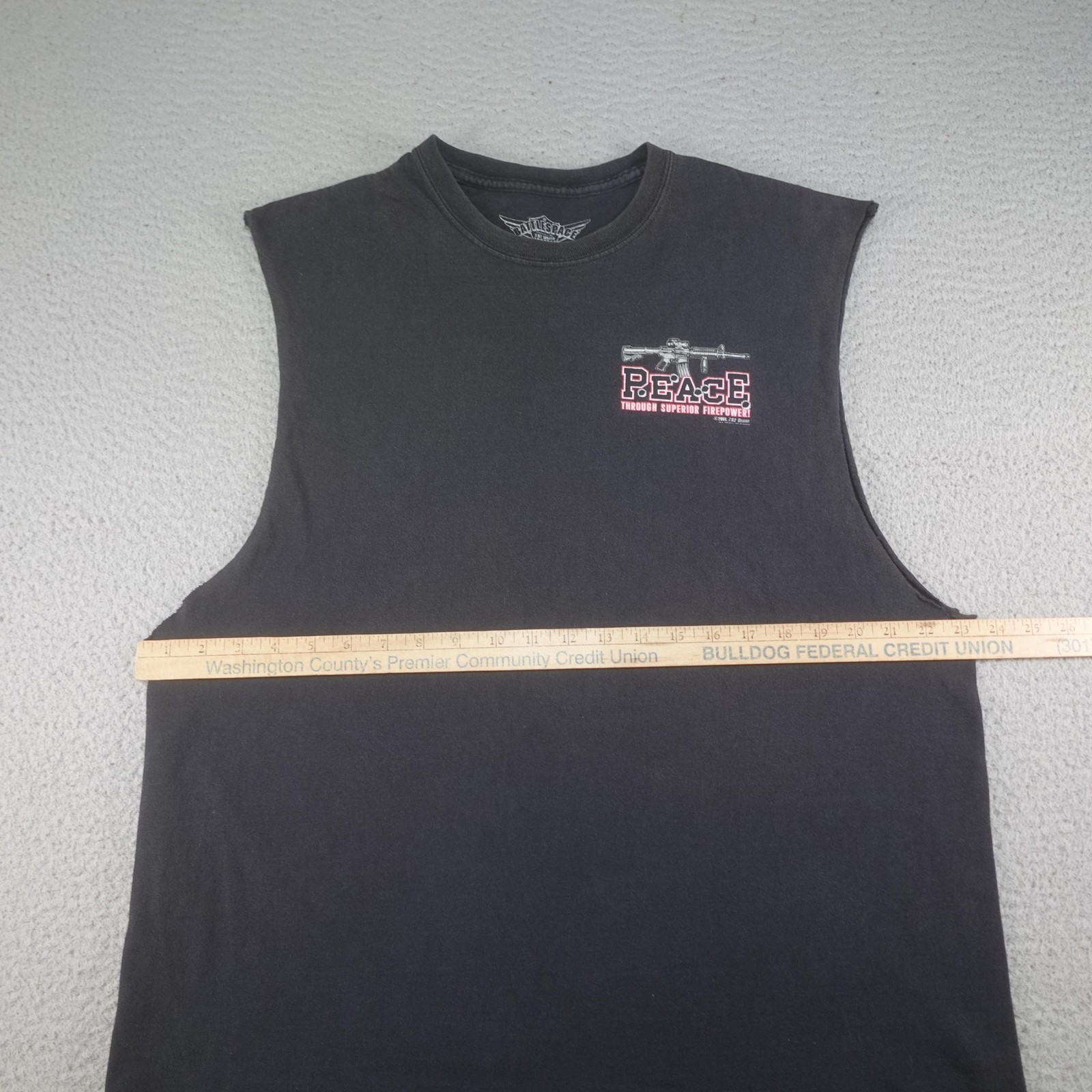 7.62 Design Shirt Mens XL Black Peace Through Superior Firepower Tank Top Muscle