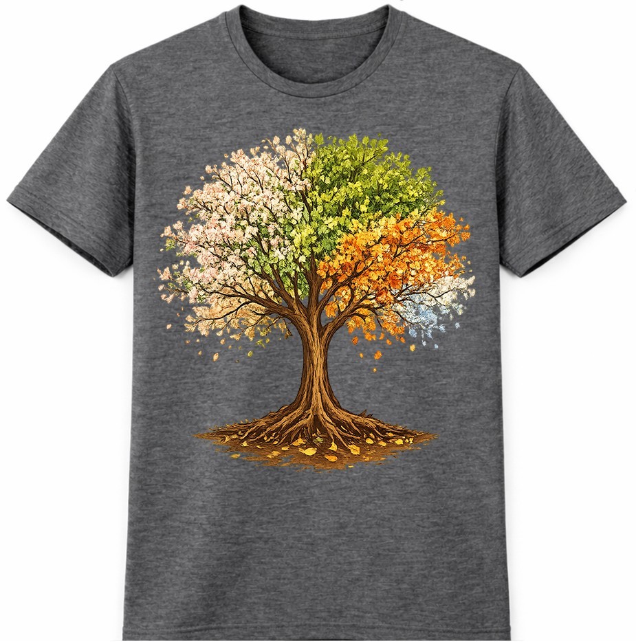 Tree Four Seasons T Shirt Spring Summer Fall Winter Nature Graphic Tee