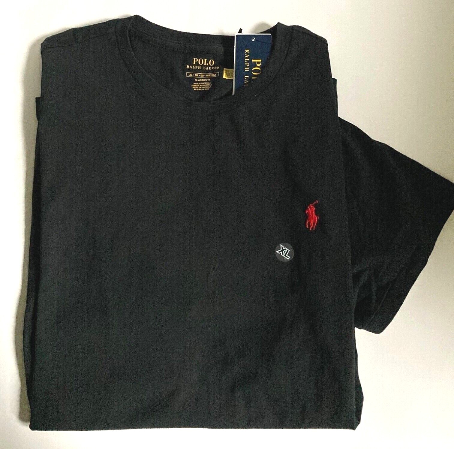 Men`s POLO RALPH LAUREN crew neck T-shirt Classic Fit Size L XL 2XL Navy Blue