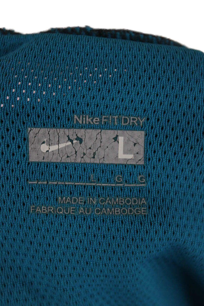 Nike Mens Basic Gray Sleeveless Tank Polyester Colorblock Crew Neck Size L