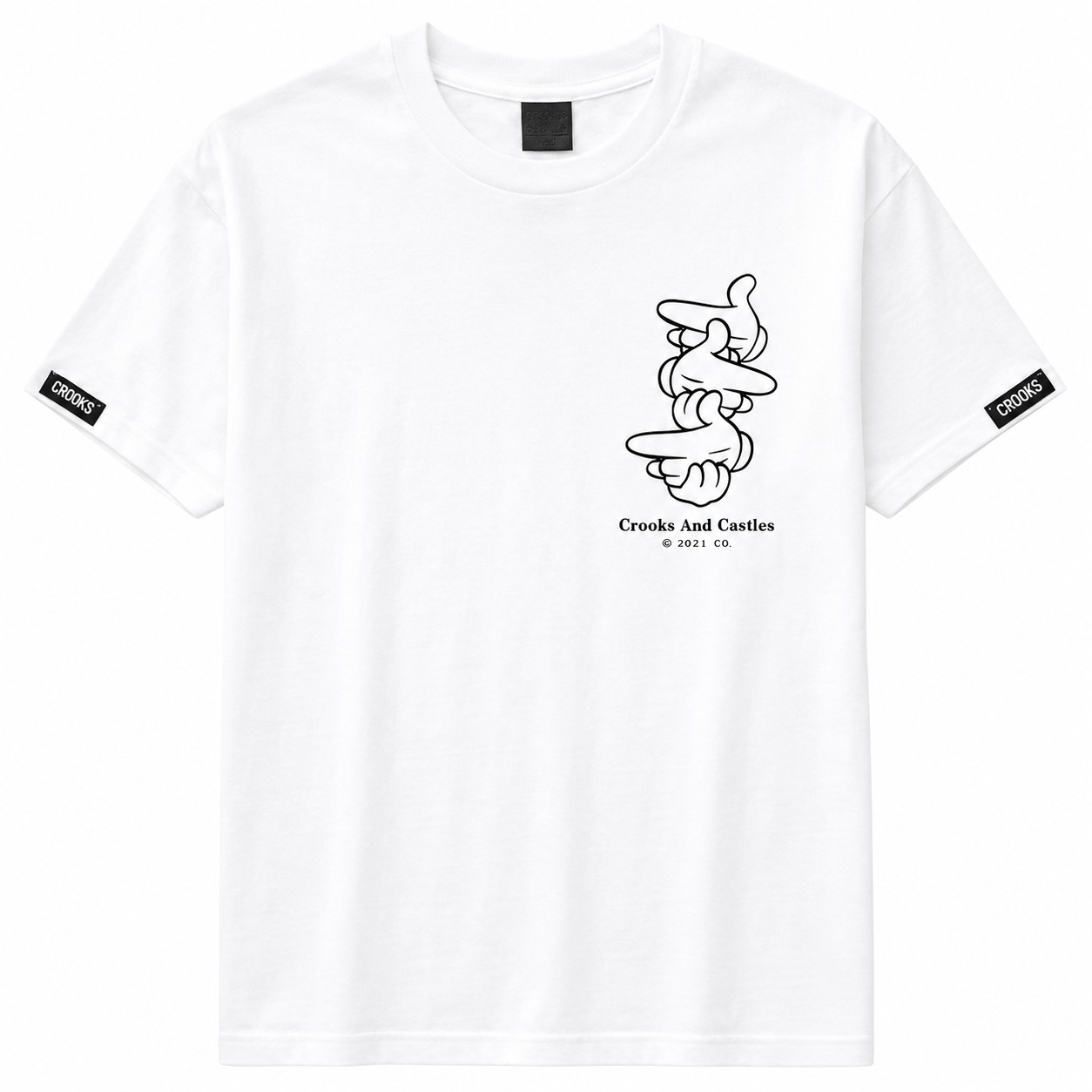 Crooks & Castles Graphic T-shirt-White-Size (Medium and XLarge)-Brand New
