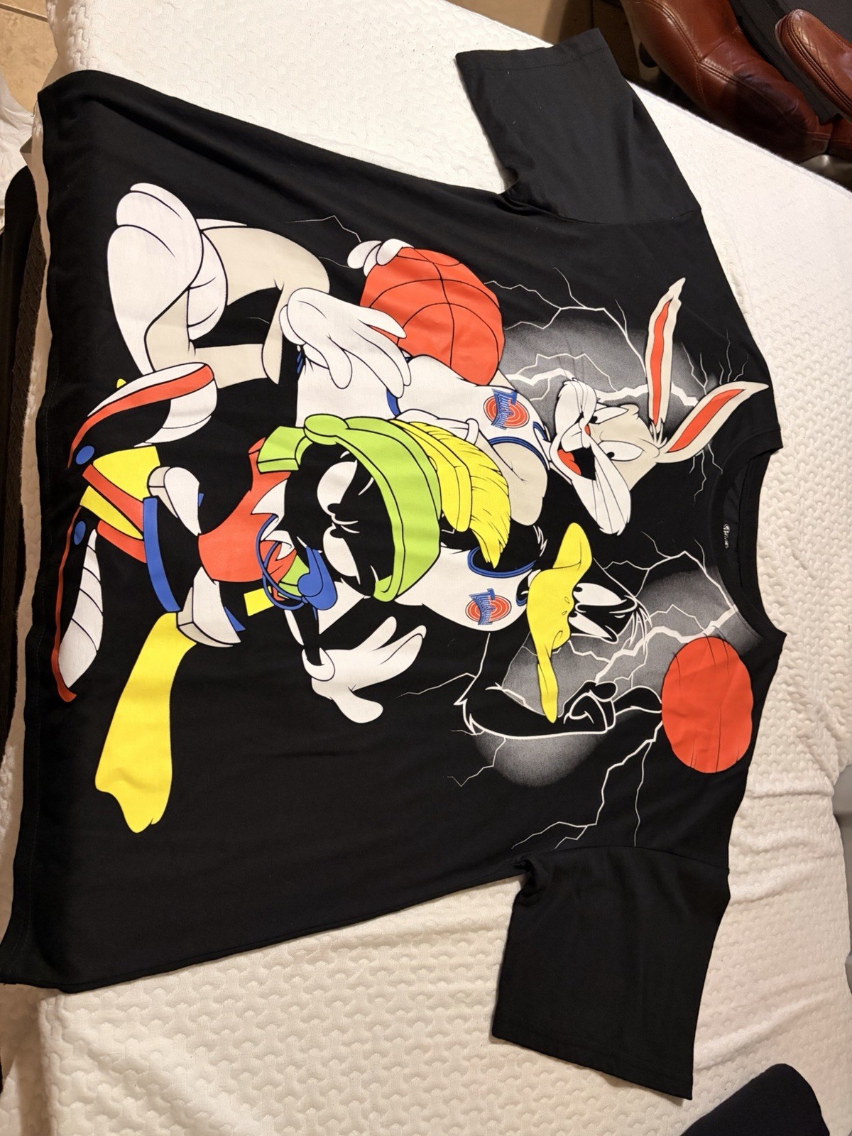 Space Jam: A New Legacy Bugs Bunny Graphic Print Black Crew Neck Tee S