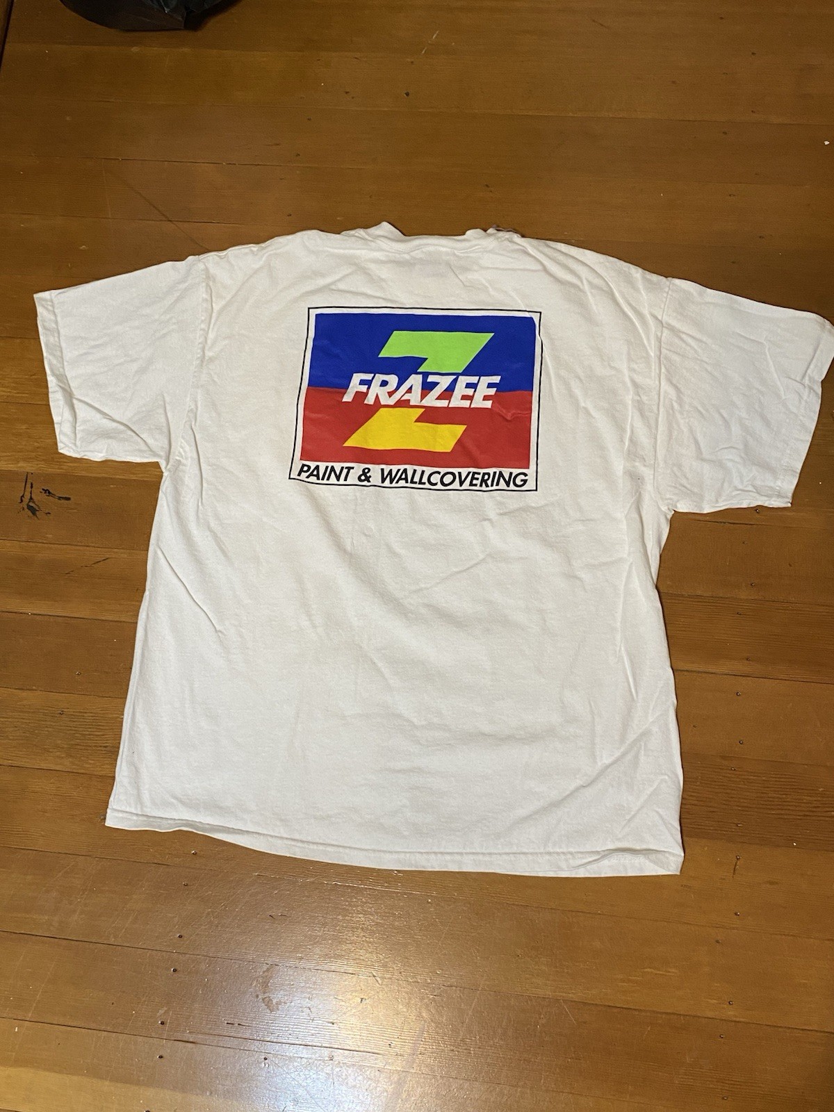 Frazee Paint & Wallcovering Employee Uniform White Pocket T Shirt Size XL