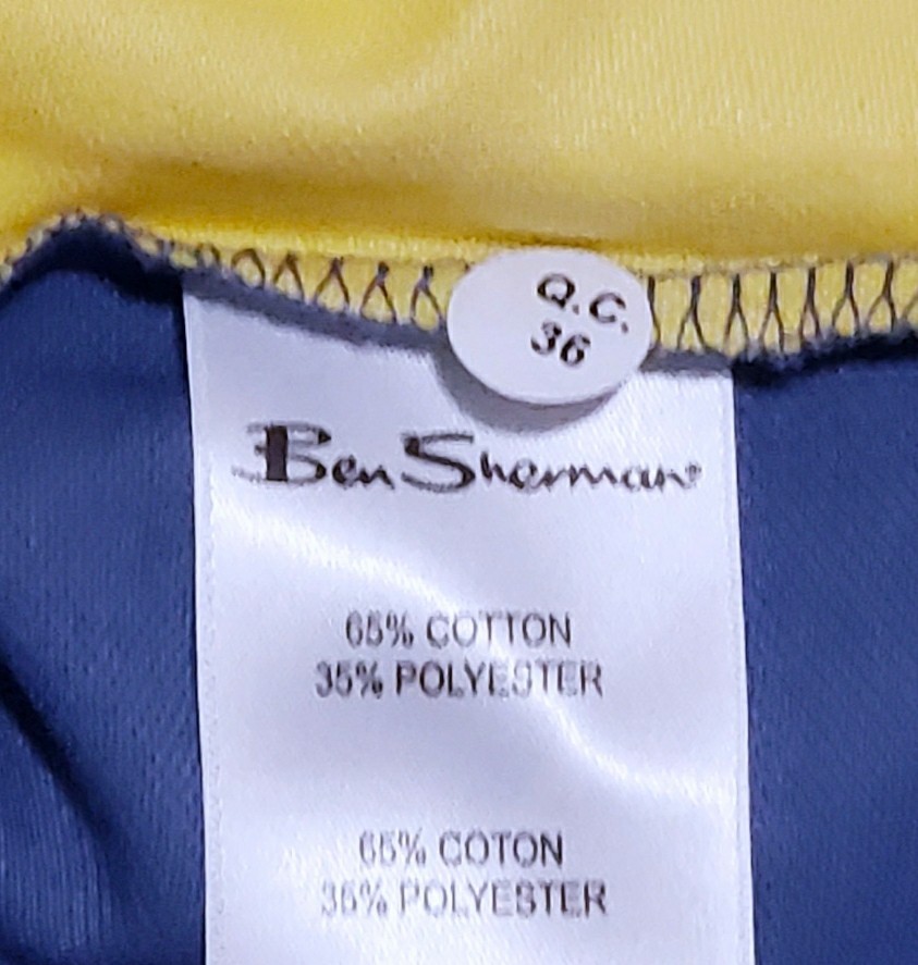 Ben Sherman Regular Fit Colorblock Mens Large Blue Beige Crew Neck T-Shirt