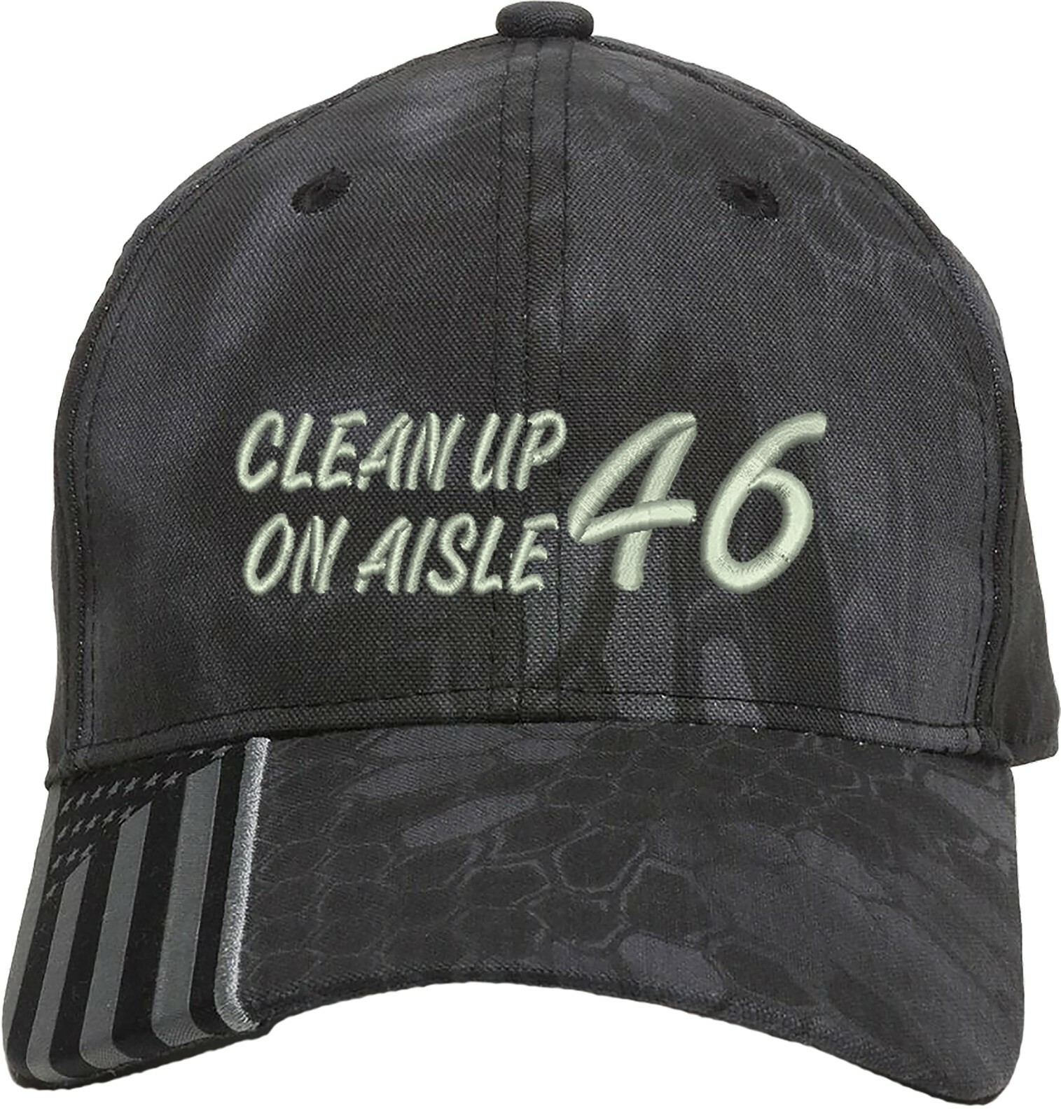 Cleanup on Aisle 46 Embroidered Structured Adjustable One Size Fits All US Flag