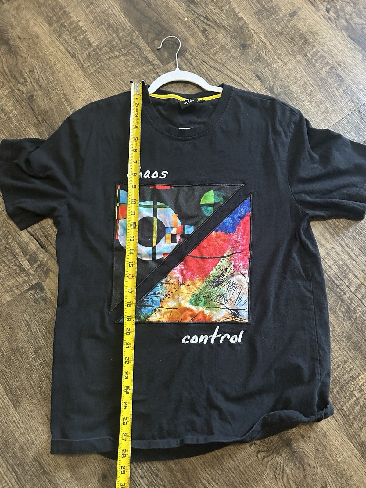 “Choas Control” High Quality Black T-Shirt with Unique Print Size L