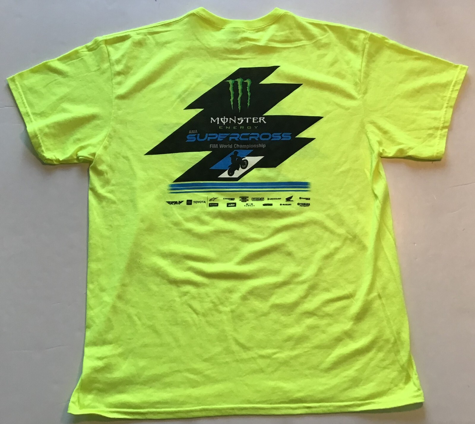 Monster Energy AMA Supercross FIM World Championship T-Shirt, Green, Size Large