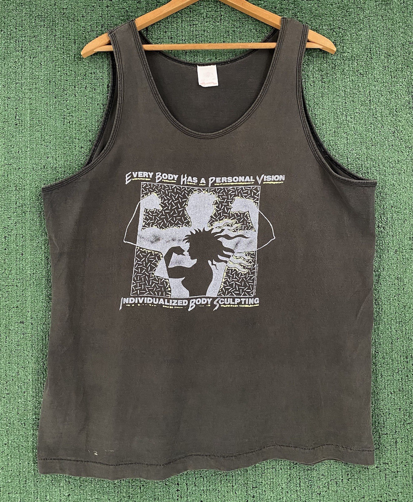 Vintage 80’s Muscle Bodybuilder Gym Single Stitch Tank Top Mens Sz Large