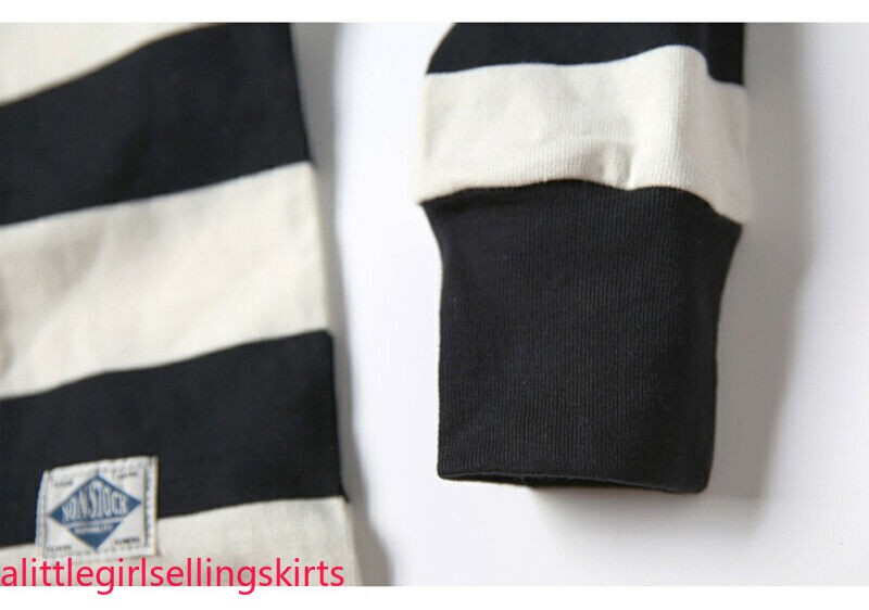 NON STOCK Men Prisoner Striped Long Sleeve T-Shirt Casual Cotton Crew Neck Shirt