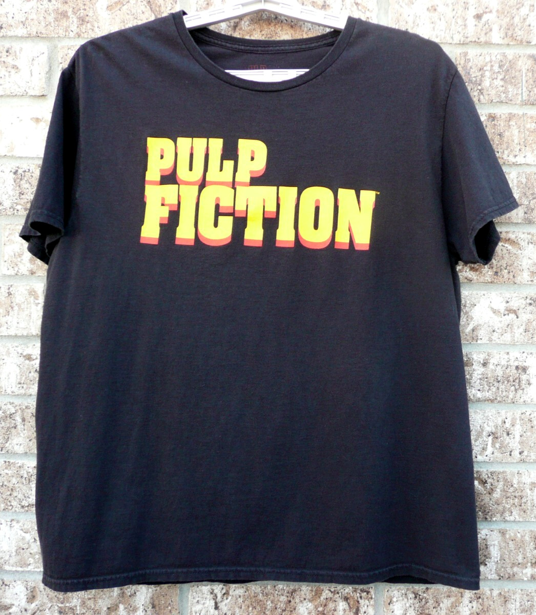 Pulp Fiction Size XL Cotton Black Graphic T-Shirt Movie Travolta