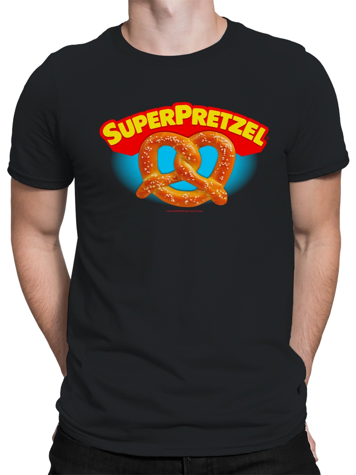 Officially Licensed Super Pretzel Classic Logo Design Men’s T-shirt