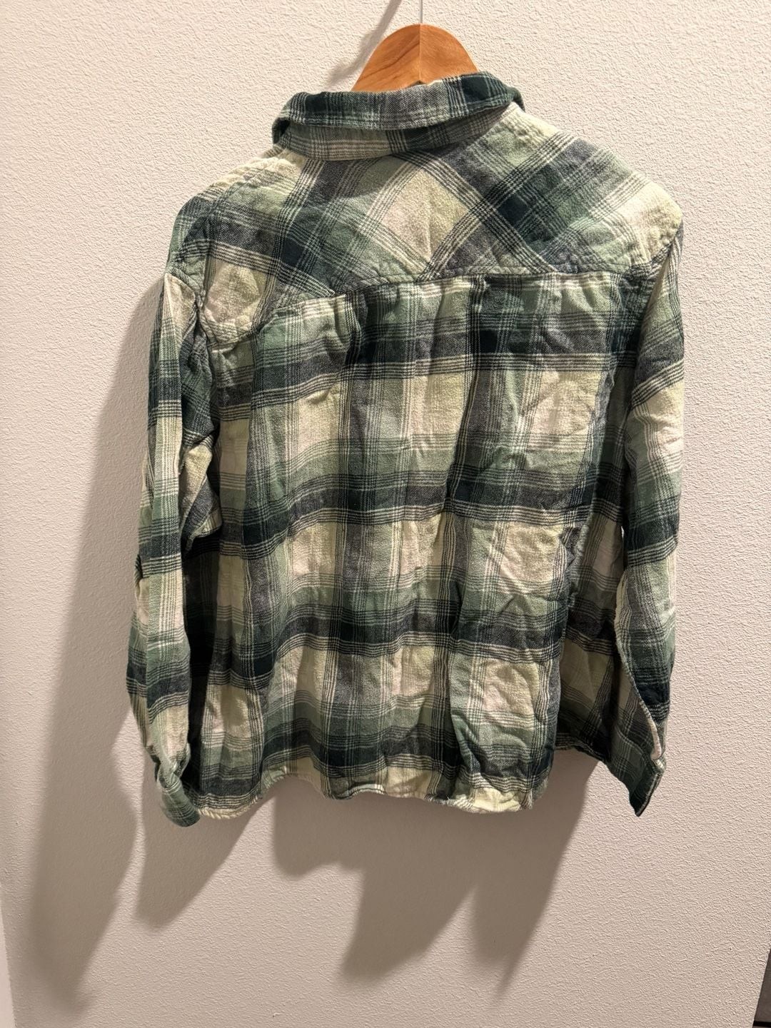 a.n.a a new approach Green Plaid Flannel Button Down Shirt Size PXXL