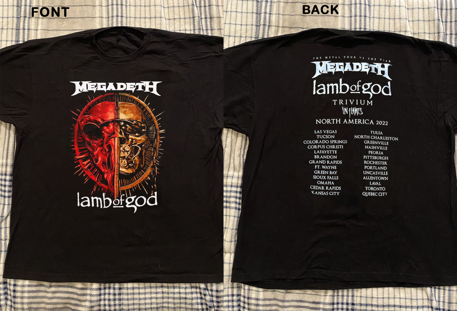 Megadeth Lamb Of God Metal Tour Of The Year Cotton T-Shirt All Size TS258