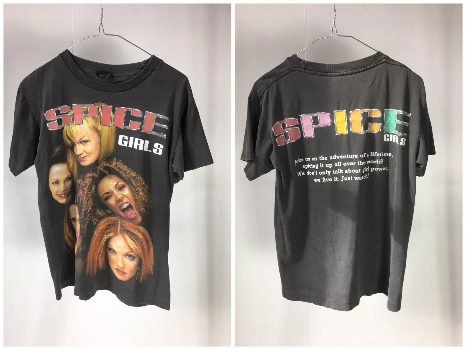 1998 Spice Girls 90s Band Basic Black Classic 2 Side Unisex Tshirt Reprint