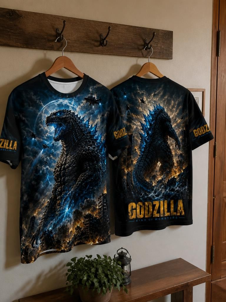 Godzilla King of Monsters 3D All-Over Print T shirt