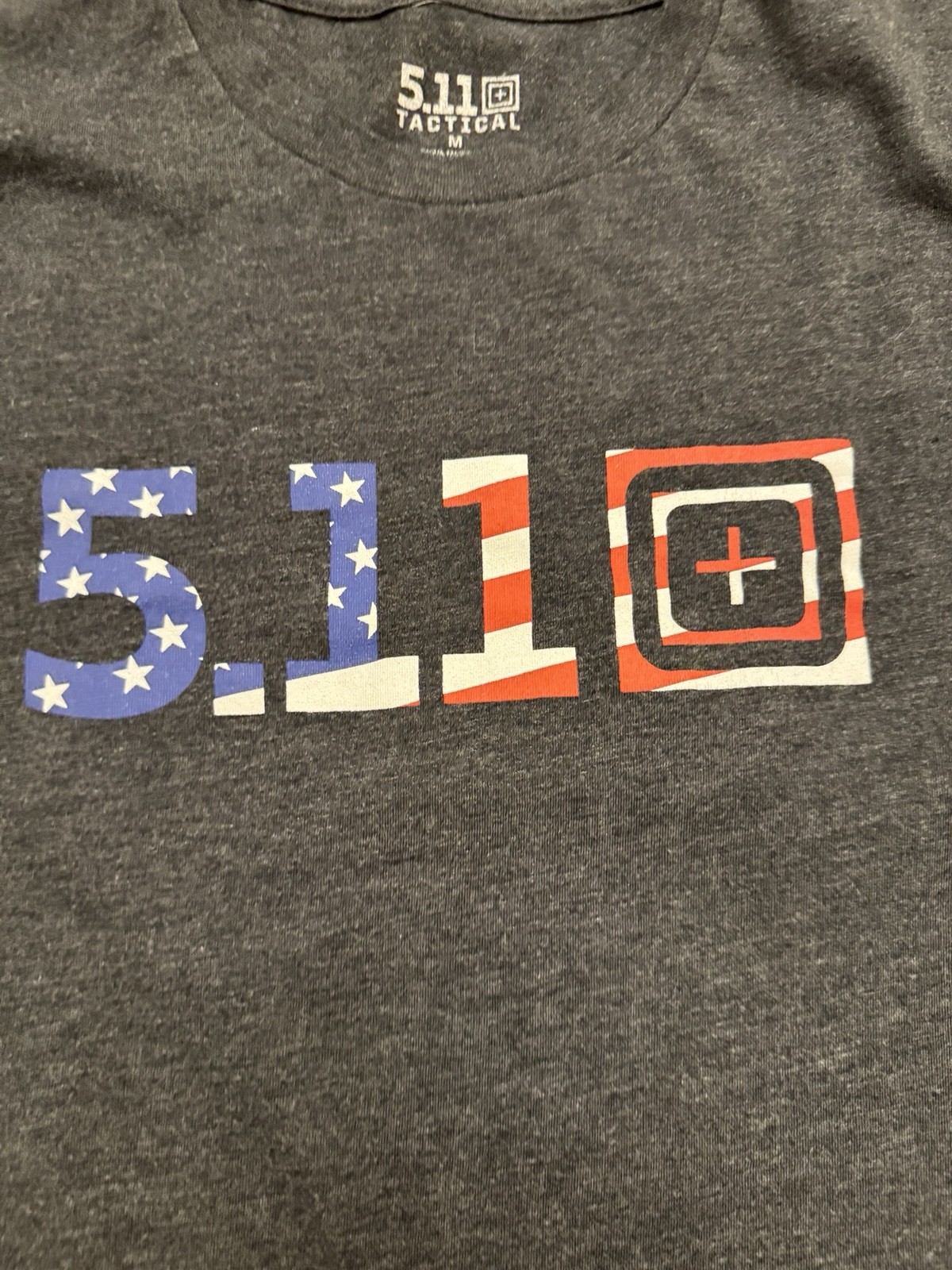 5.11 Tactical Men’s T-Shirt Size M Gray American Flag Patriotic Graphic Tee