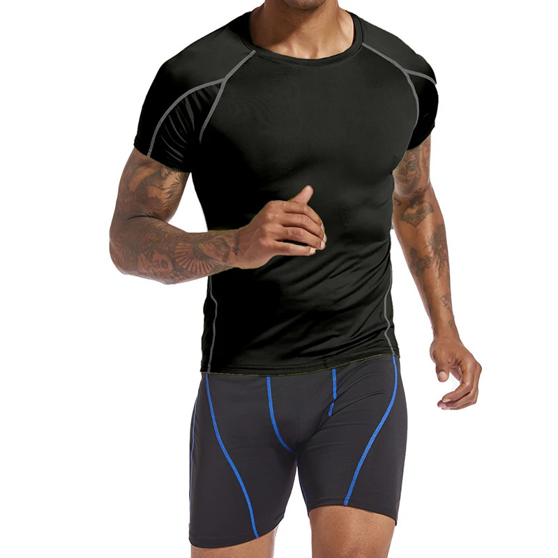 Compression T-Shirt Men’s Short Sleeve Gym Fitness Running Training Sports Top