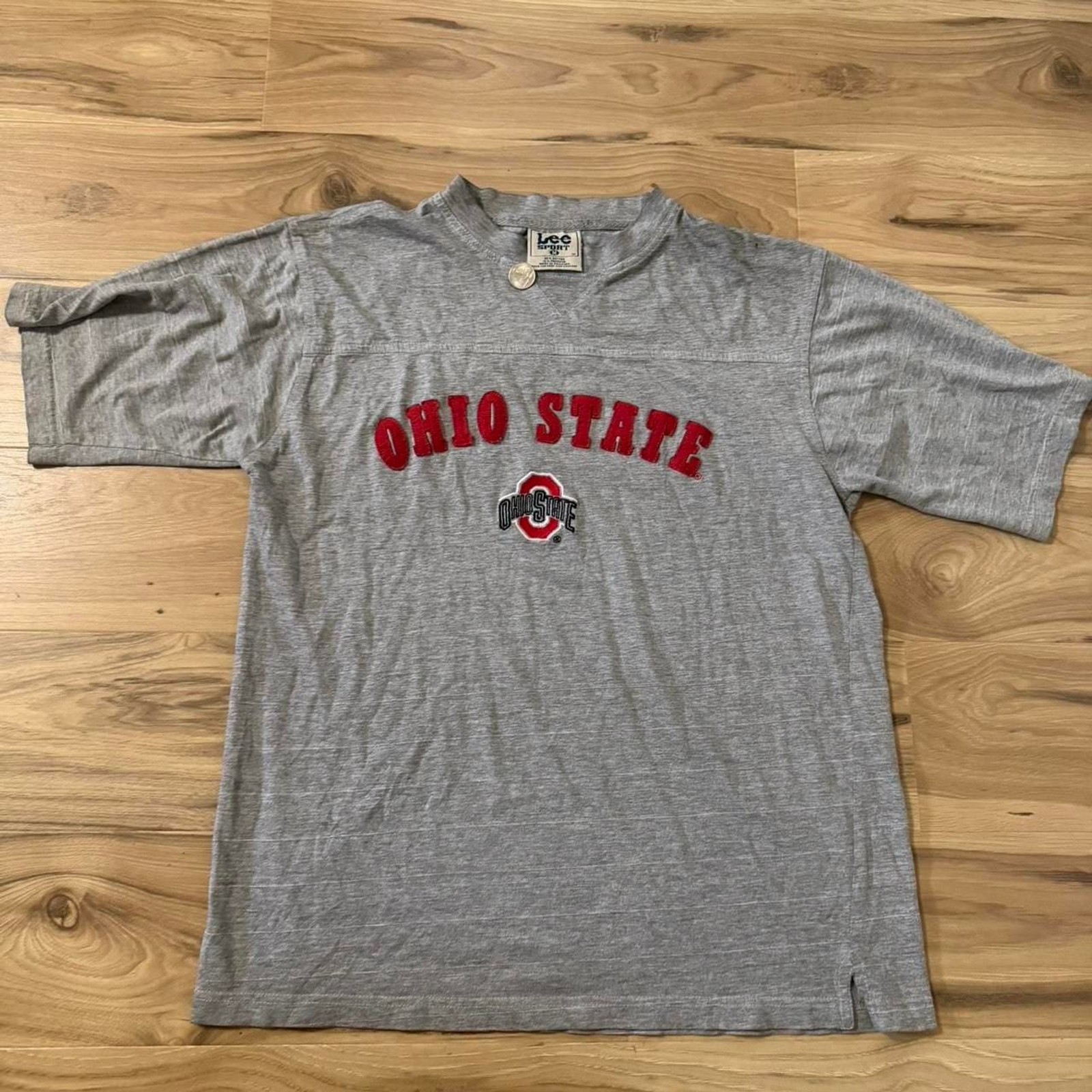 Vintage 90s Embroidered Lee Ohio State Buckeyes College Sports Tee Size M baggy