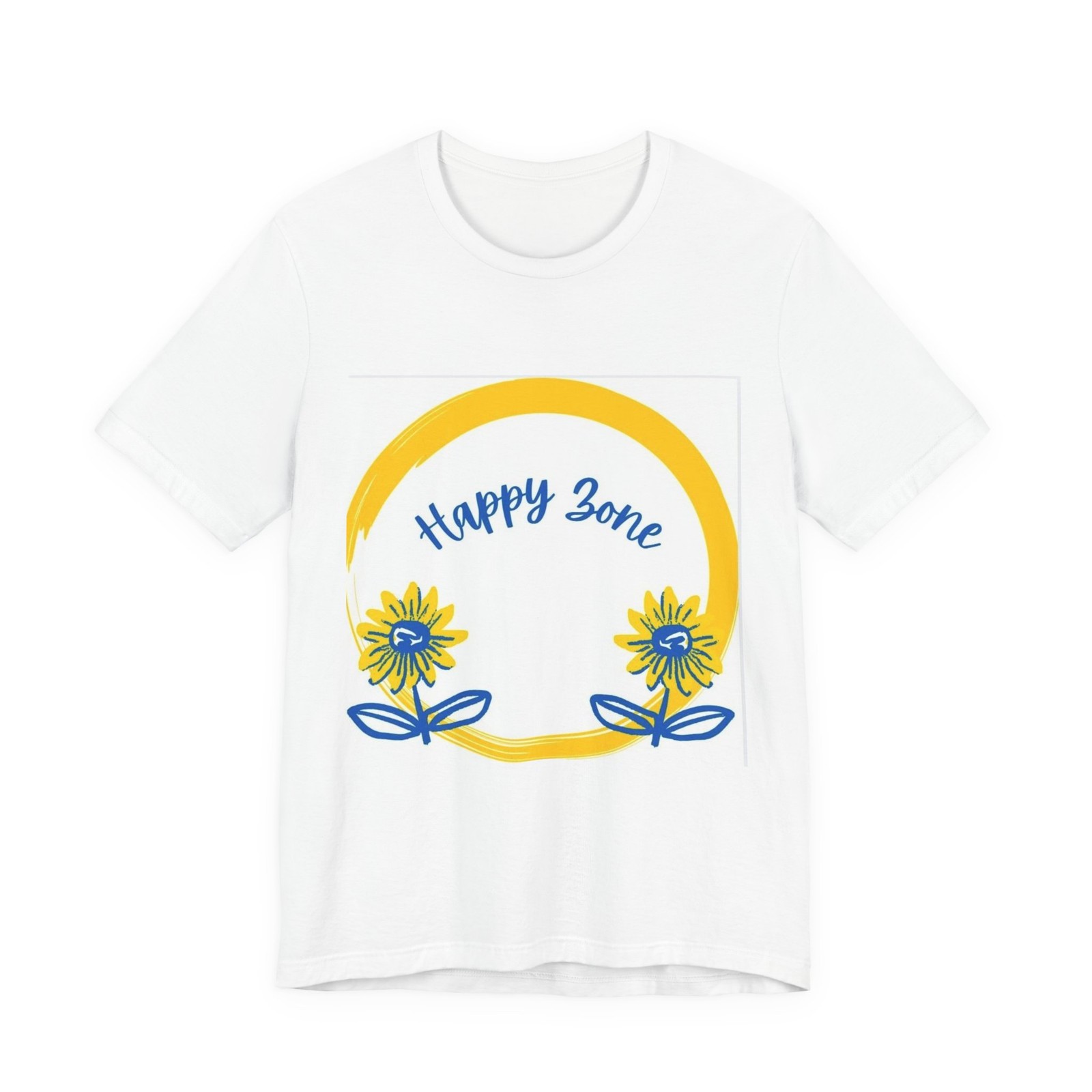 Happy Zone Sunflower T-Shirt | Yellow Blue Floral Tee