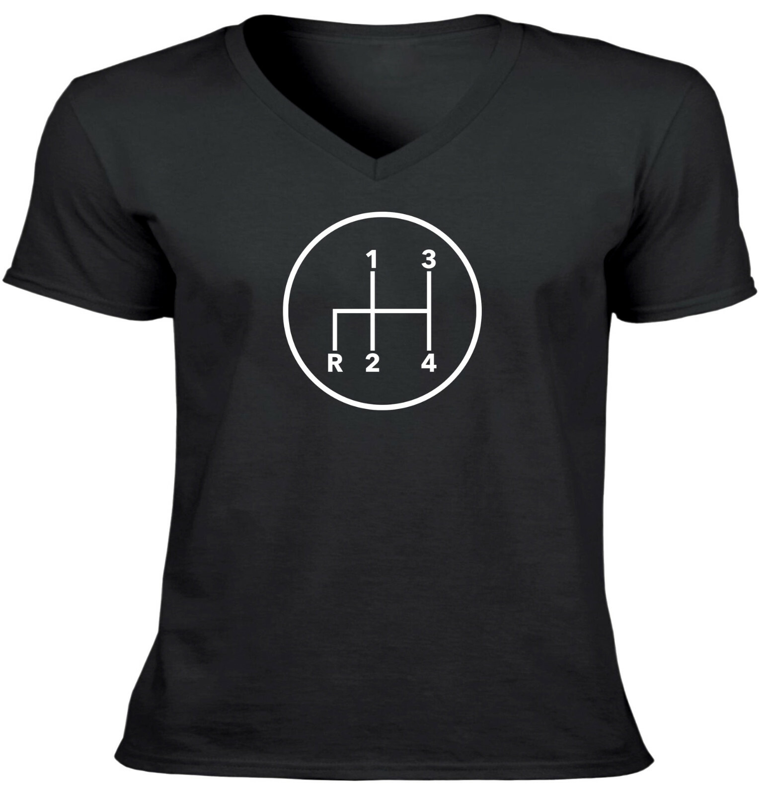 Manual Transmission Shift Pattern 4 Speed Stick Mens V-neck T-Shirt Gearshift