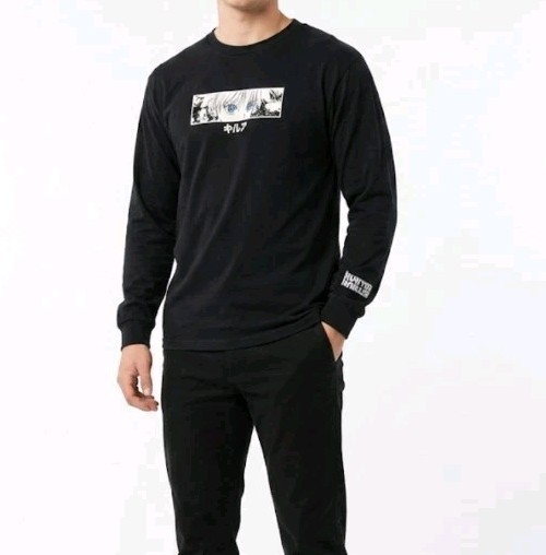 Hypland Hunter × Hunter Killua Eye Men’s M Long Sleeve T-shirt Black Anime