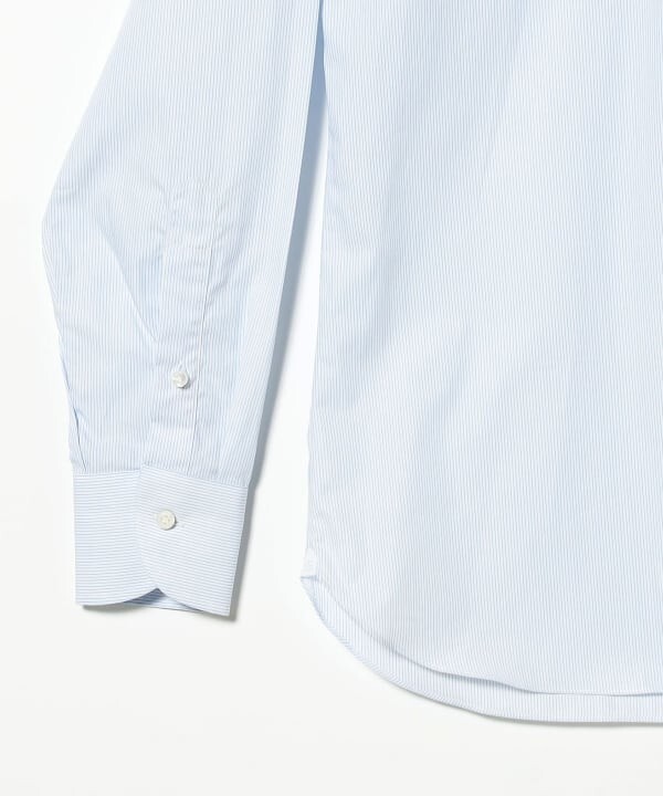 (ASK availability First) BEAMS Borriello Microstripe wide collar shirt New