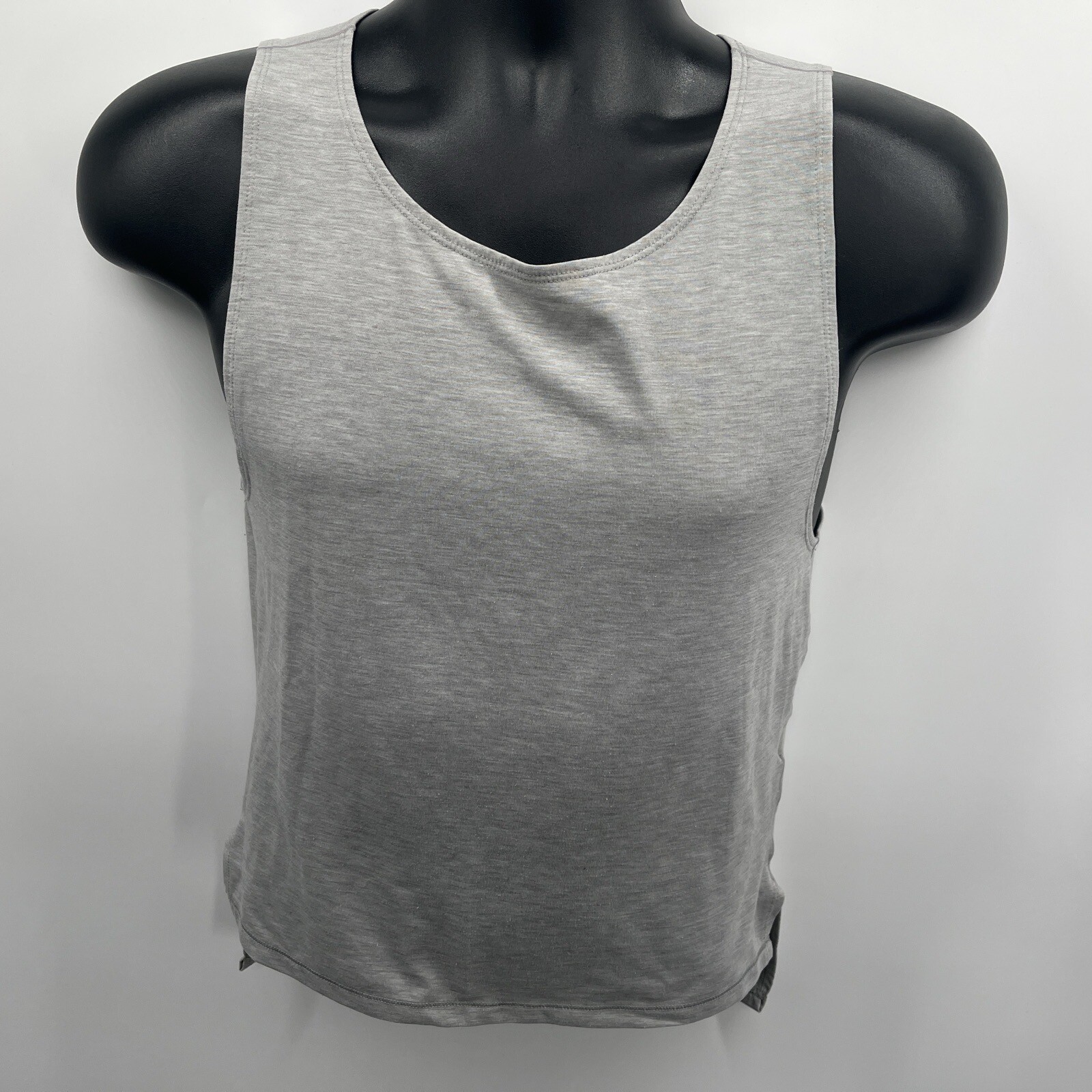 Men’s Casual Solid Grey Tank Top Sleeveless Athletic Tee Shirt Size N/A