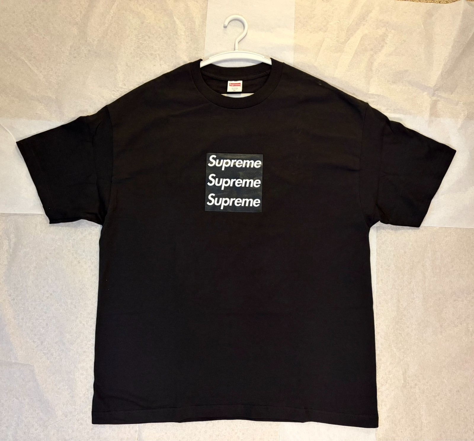 Asspizza x Supreme Triple Box Logo Tee Black XL 2021 Brand New Never Worn