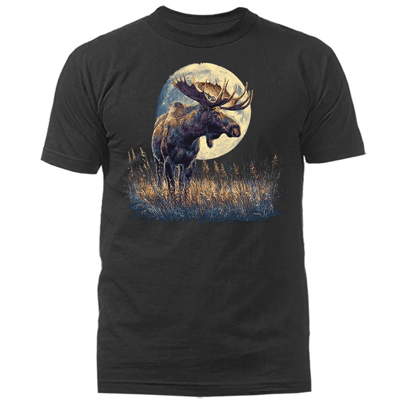 Majestic Moose Moonlight Wilderness Wildlife Nature Outdoor T-shirt