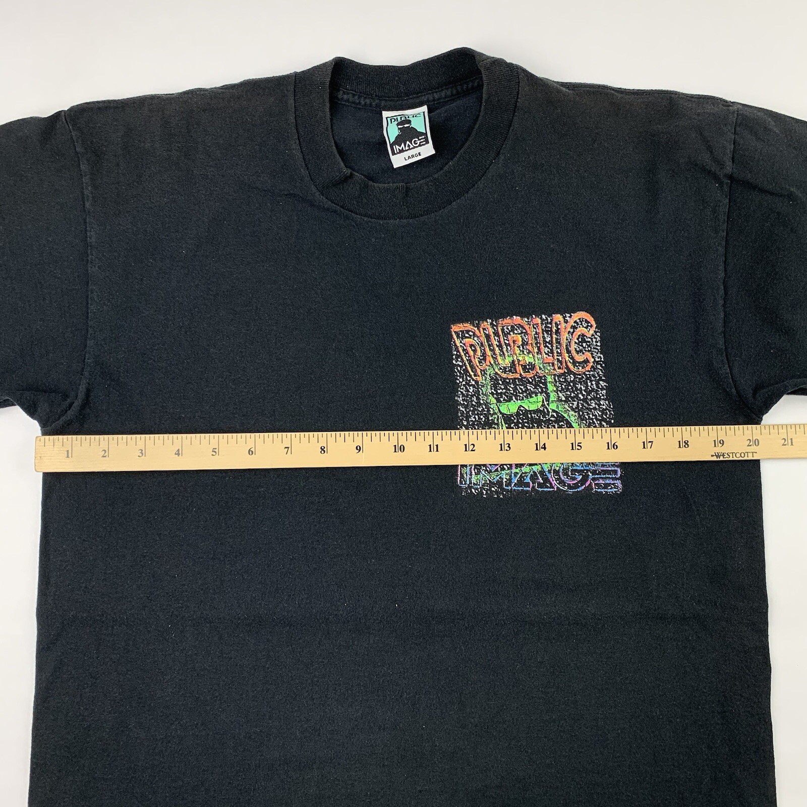 VTG 90s Public Image Surf Street Wear T-Shirt Mens Large Skate Single Stitch