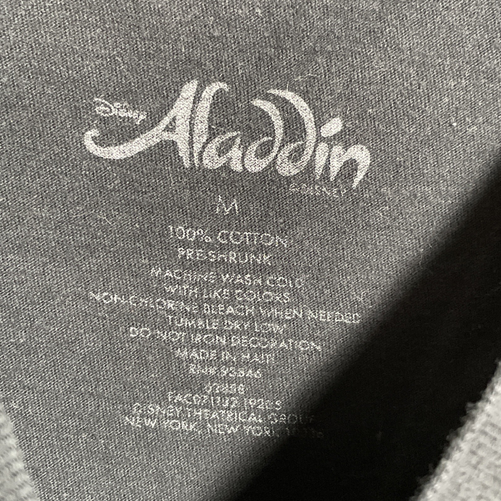 Disney Adult Aladdin Play Shirt Geometric Black Medium Cotton Short Sleeve