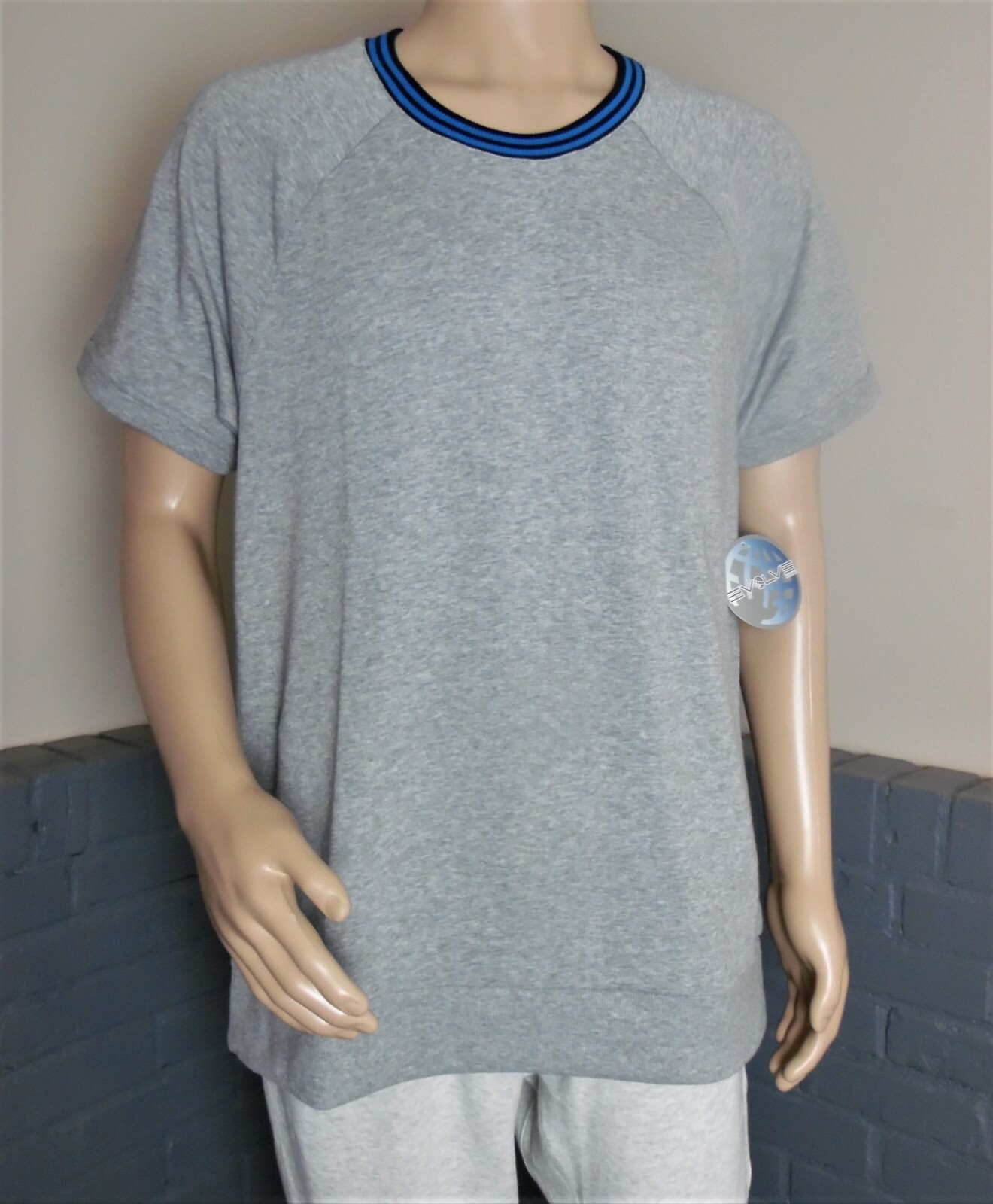 EVOLVE Men’s Casual Short Sleeve Gray Crew Neck Shirt – XL