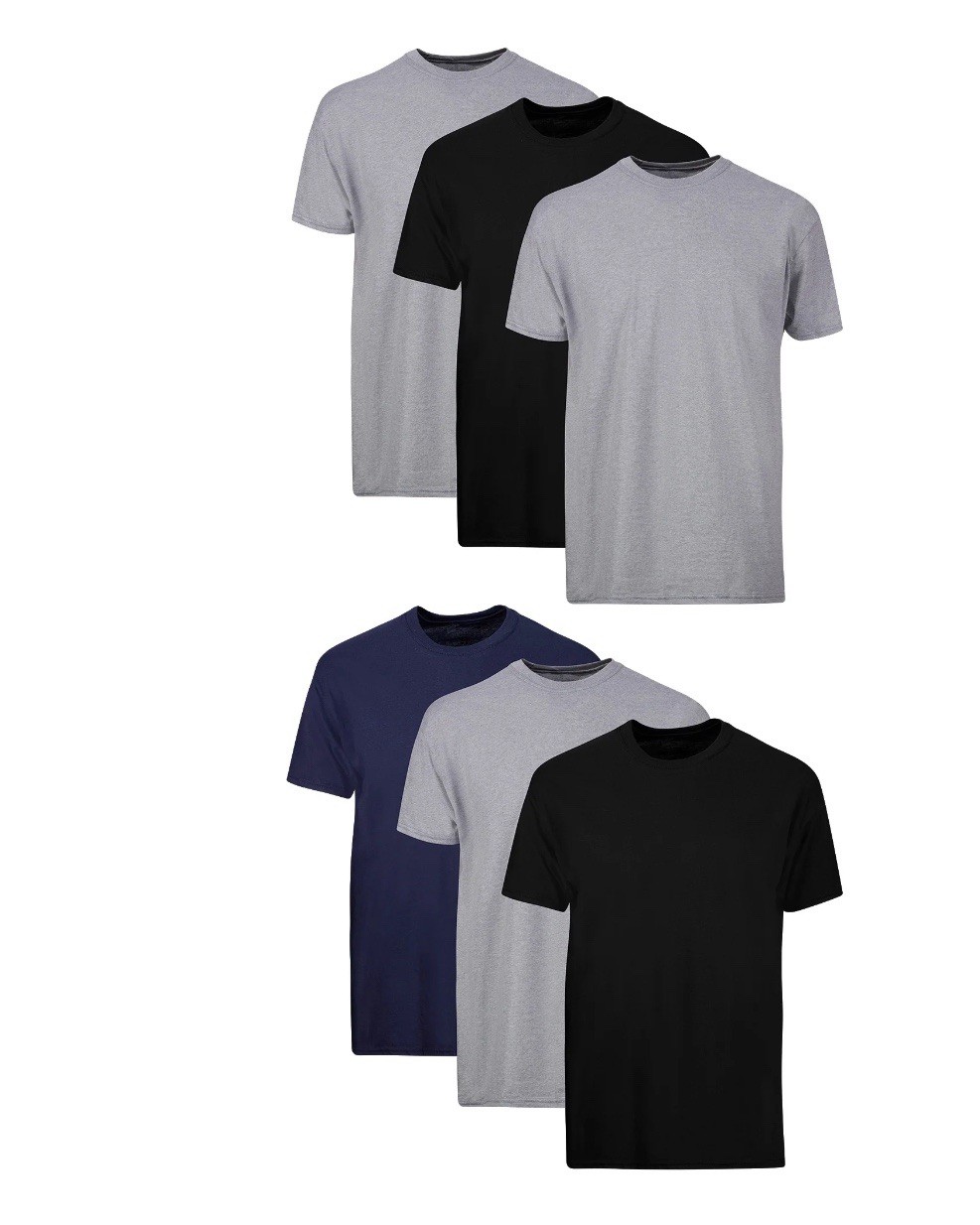 Hanes Men’s Value Pack Assorted Crew T-Shirt Undershirts 6 Pack Size Smal 34-36”