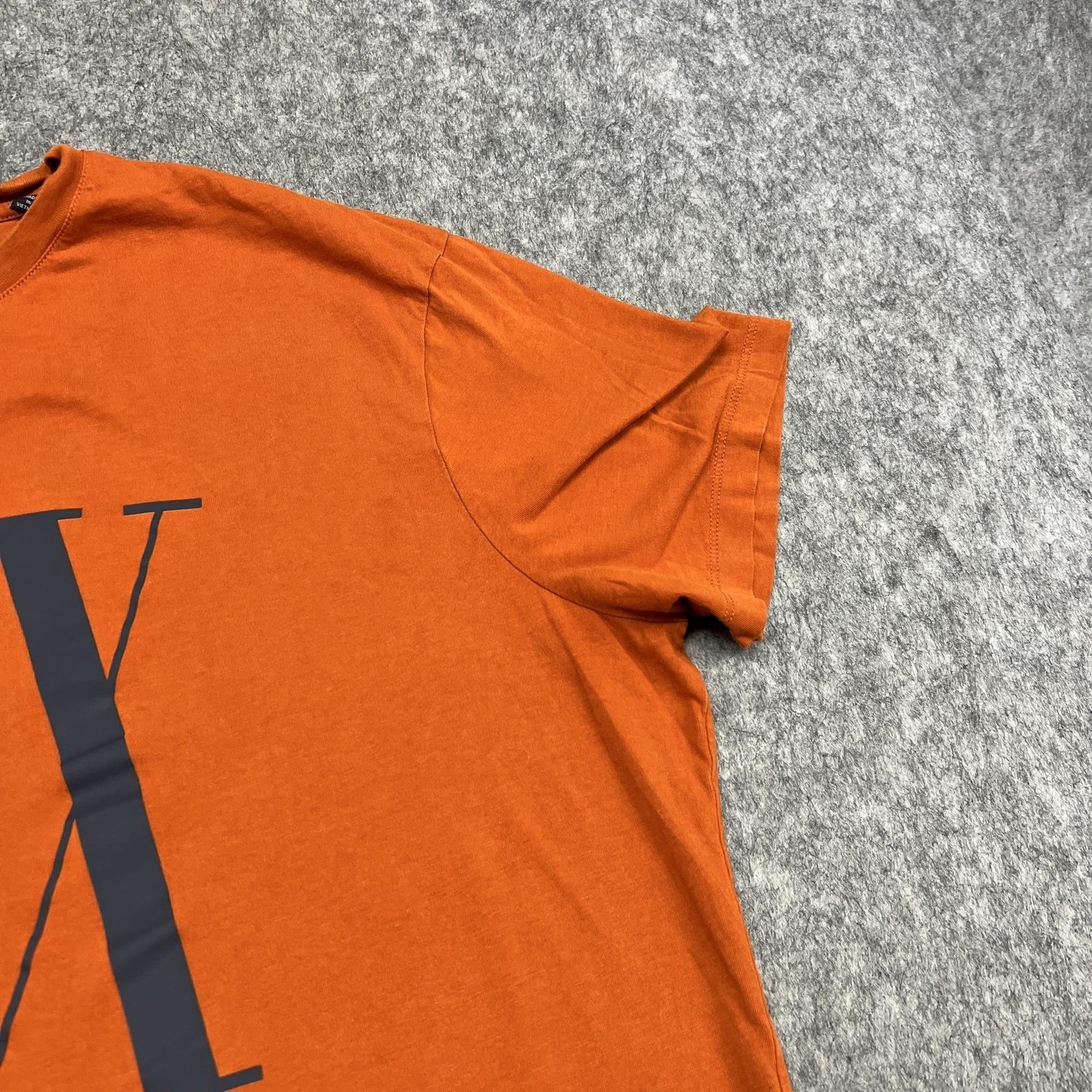 Armani Exchange Shirt Mens Medium Orange A/X Logo Graphic Cotton Tee Designer