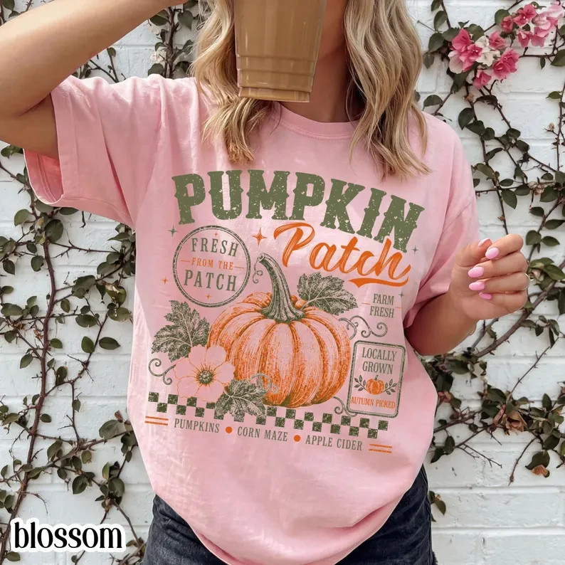 Pumpkin Patch Shirt Fall Autumn Pumpkin Graphic Tee Farm Fresh Gildan Unisex