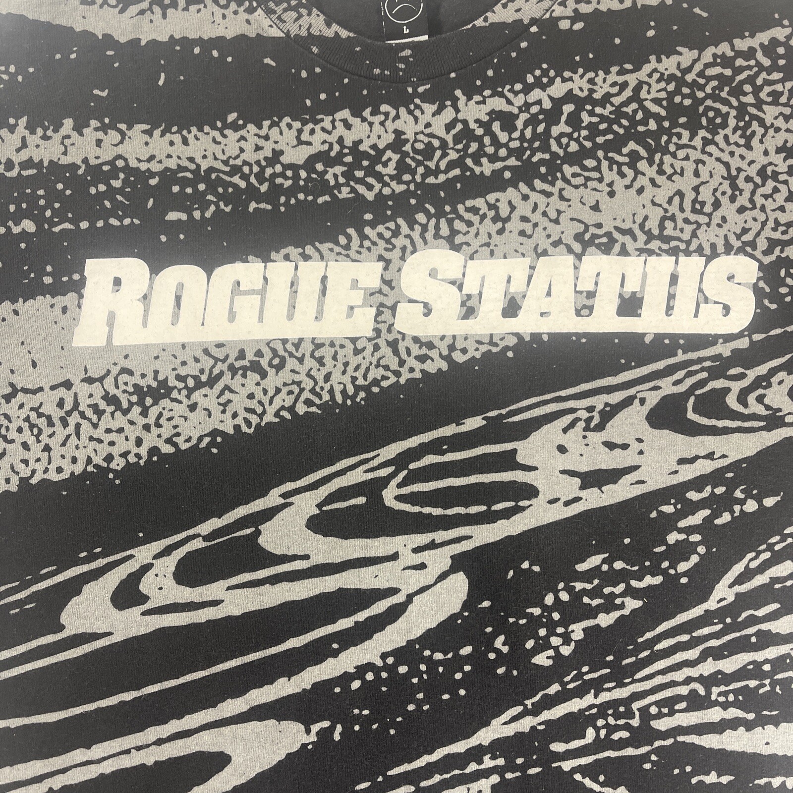 Vintage Rogue Status L T-Shirt Rob Dyrdek AOP Logo Skater Y2K HTF Pattern