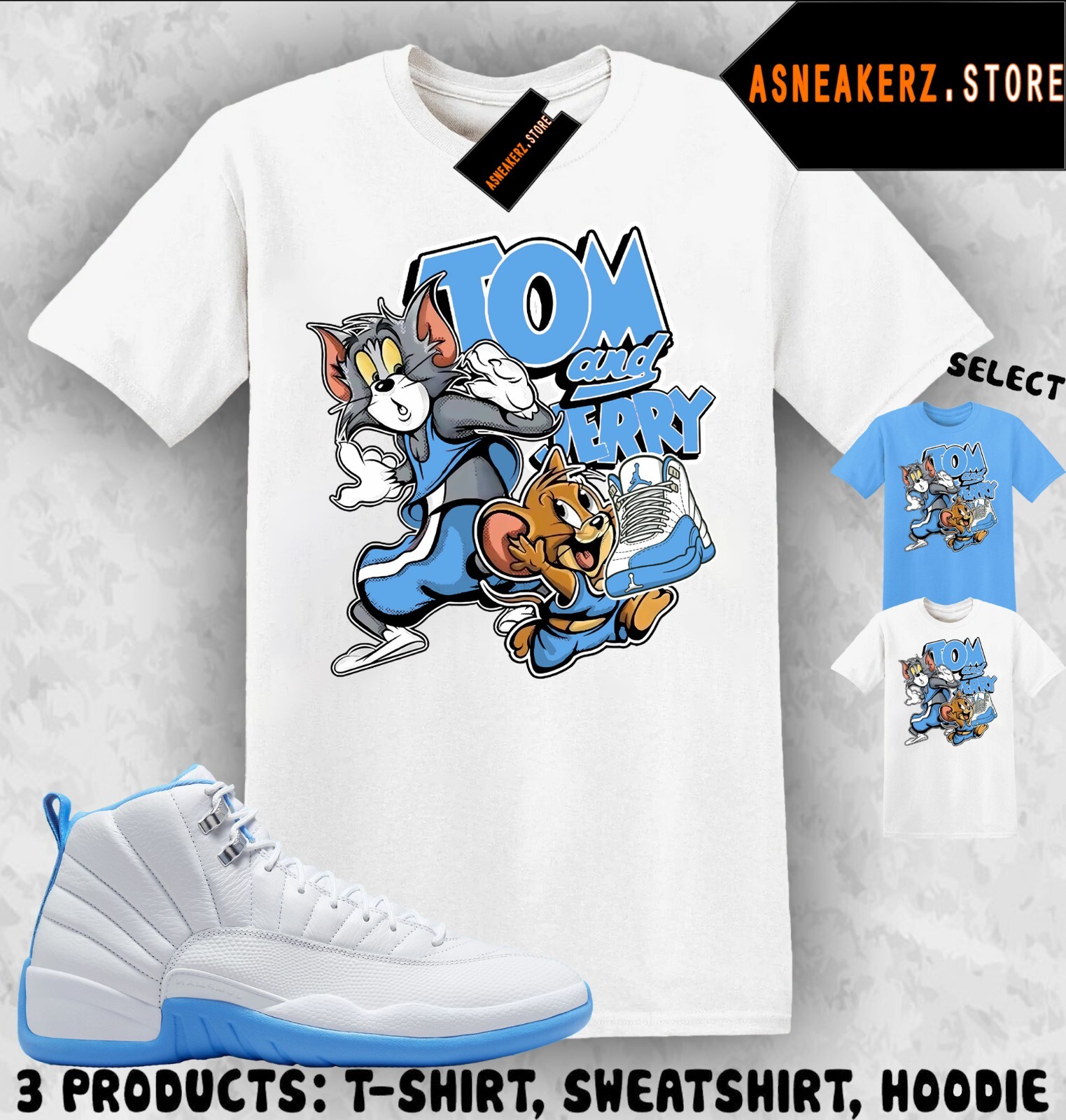Shirt Match AJ 12 Melo 2025 Sneaker Matching Sneakerhead Cat And Mouse T-Shirt