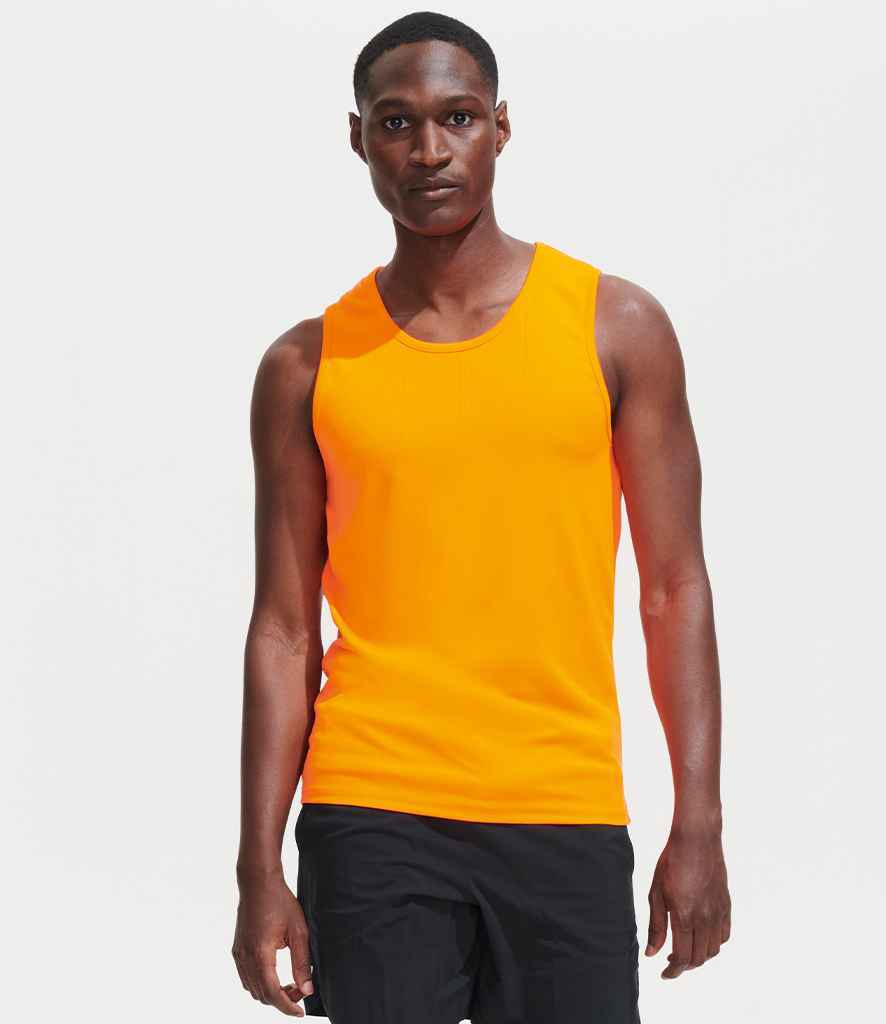 SOLs Mens Sporty Polyester Performance Tank Top Vest Sleeveless T-Shirt S-3XL