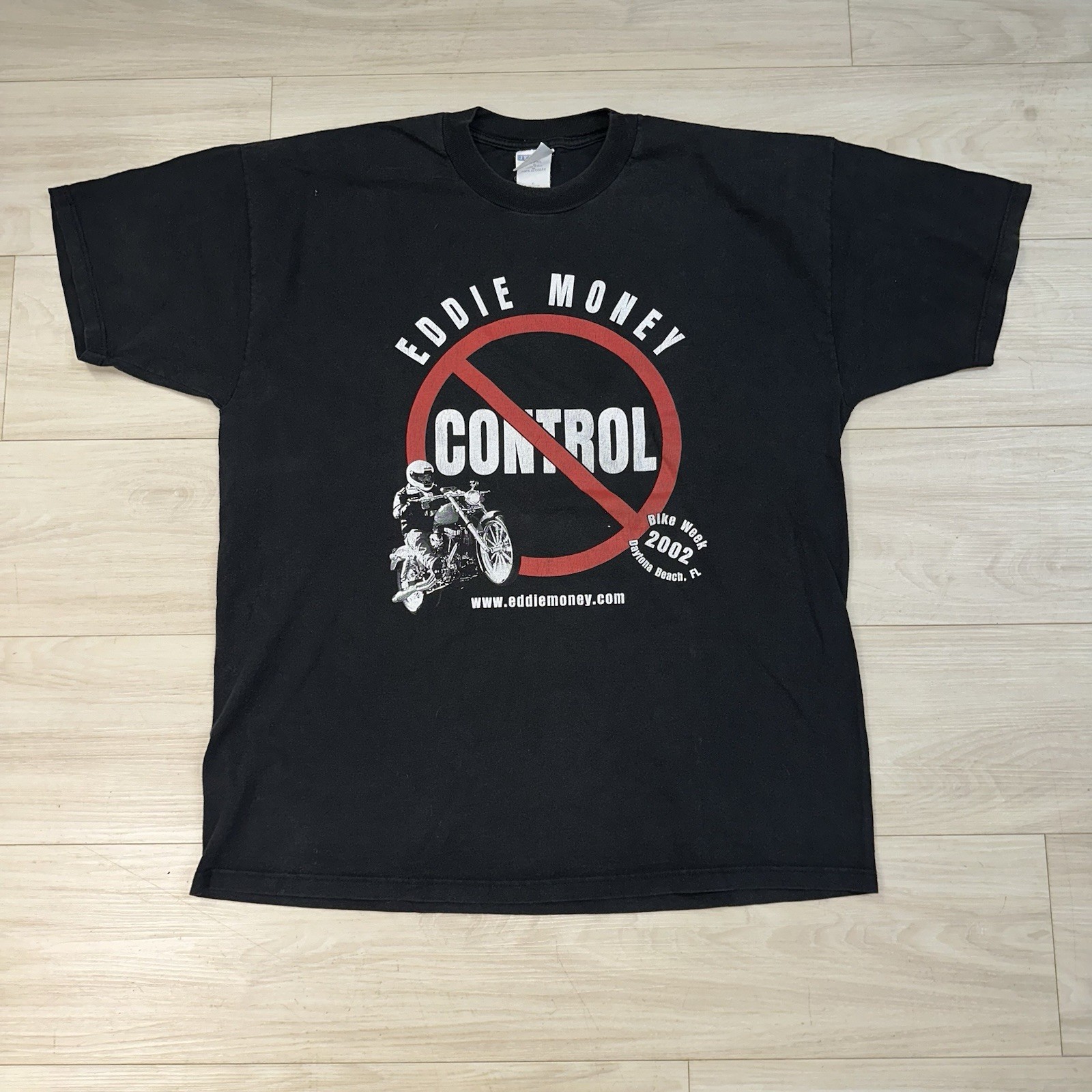 Eddie Money No Control Tour T-shirt Size XL Bike Week 2002 Retro Y2K Rock