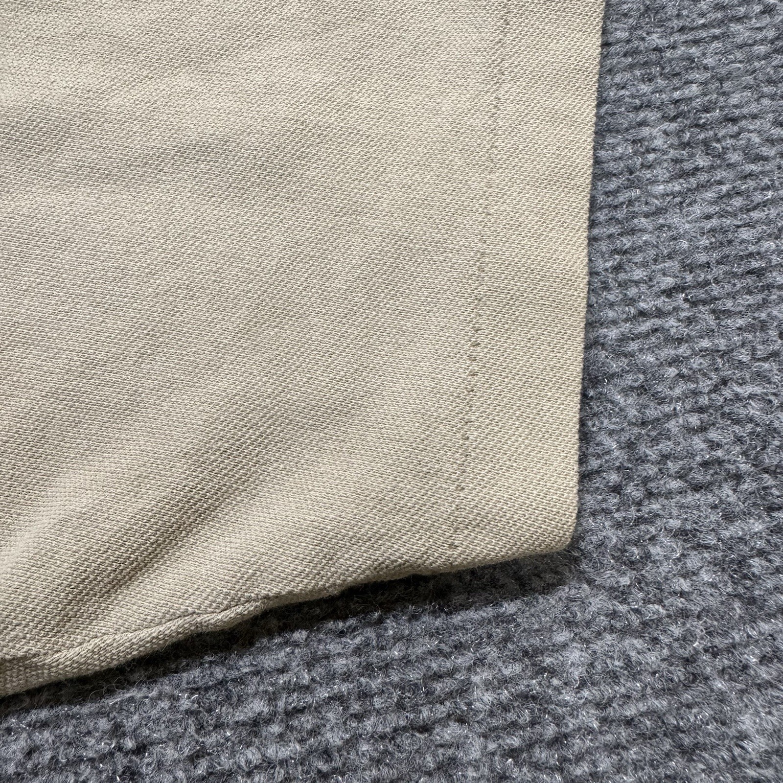 VTG Basic Editions T-Shirt Men’s Large Single Stitch Cotton Blank Beige Stained