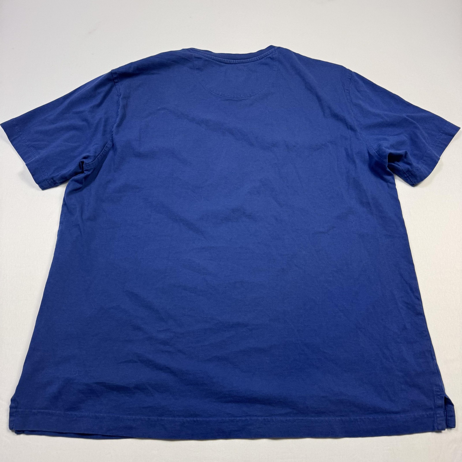 Greg Norman Shirt Mens Medium Blue Pocket Shark Logo Cotton Tee Golf Crewneck