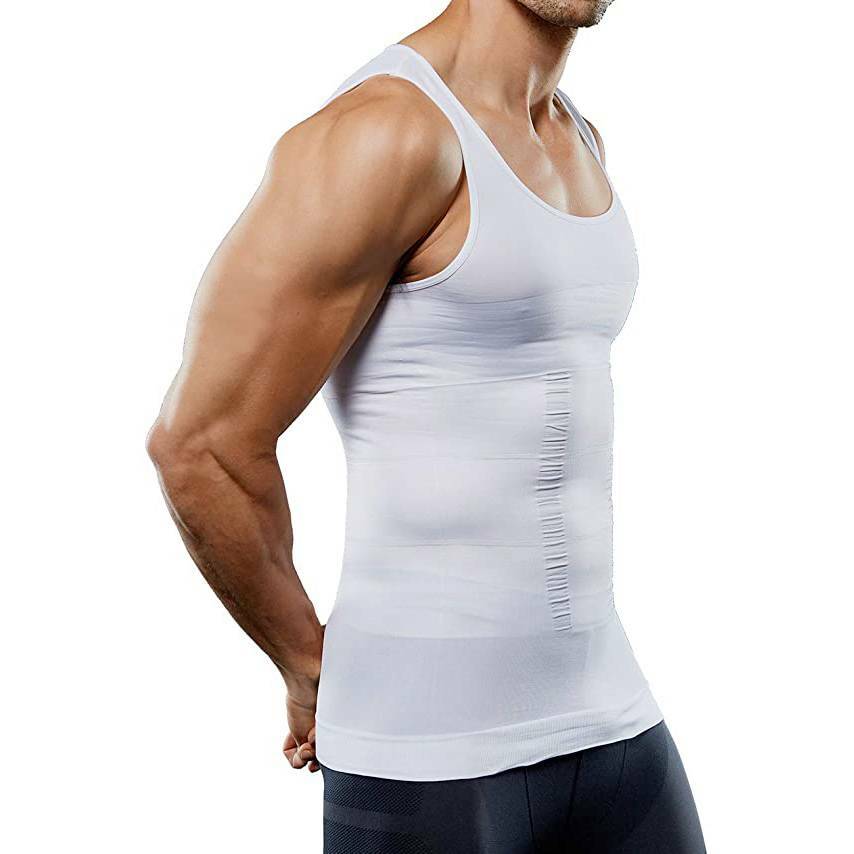 MEN SLIMMING BODY SHAPER BELLY TUMMY CONTROL COMPRESSION VEST SHIRT UNDERWEAR UK